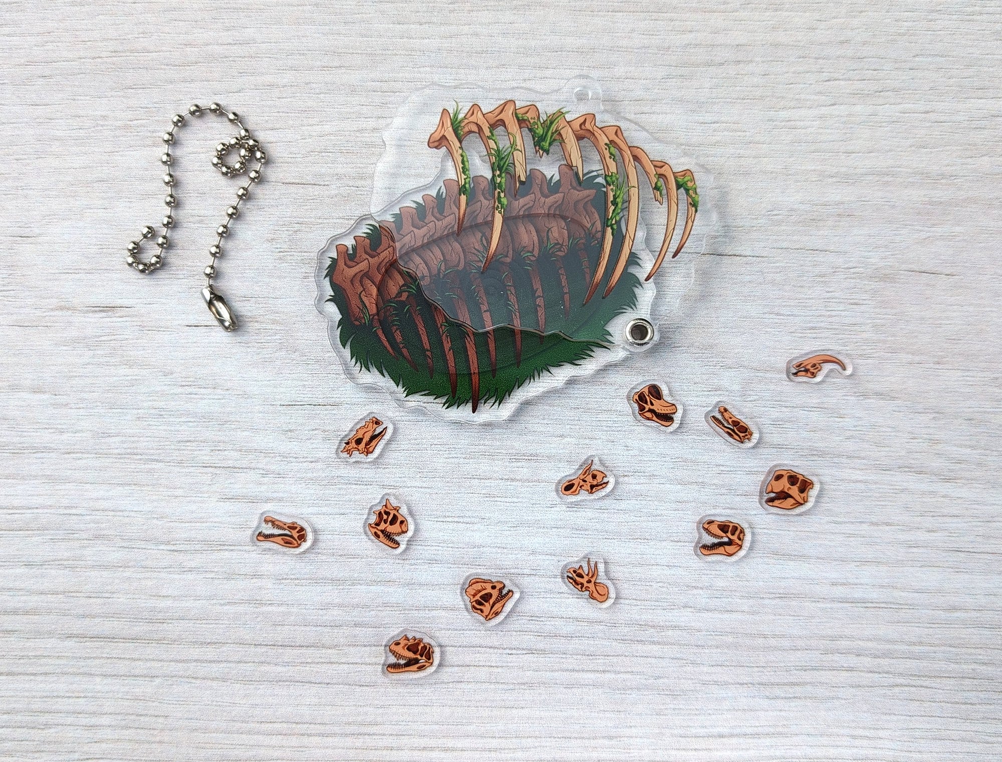 Acrylic Skull Shaker Keychain