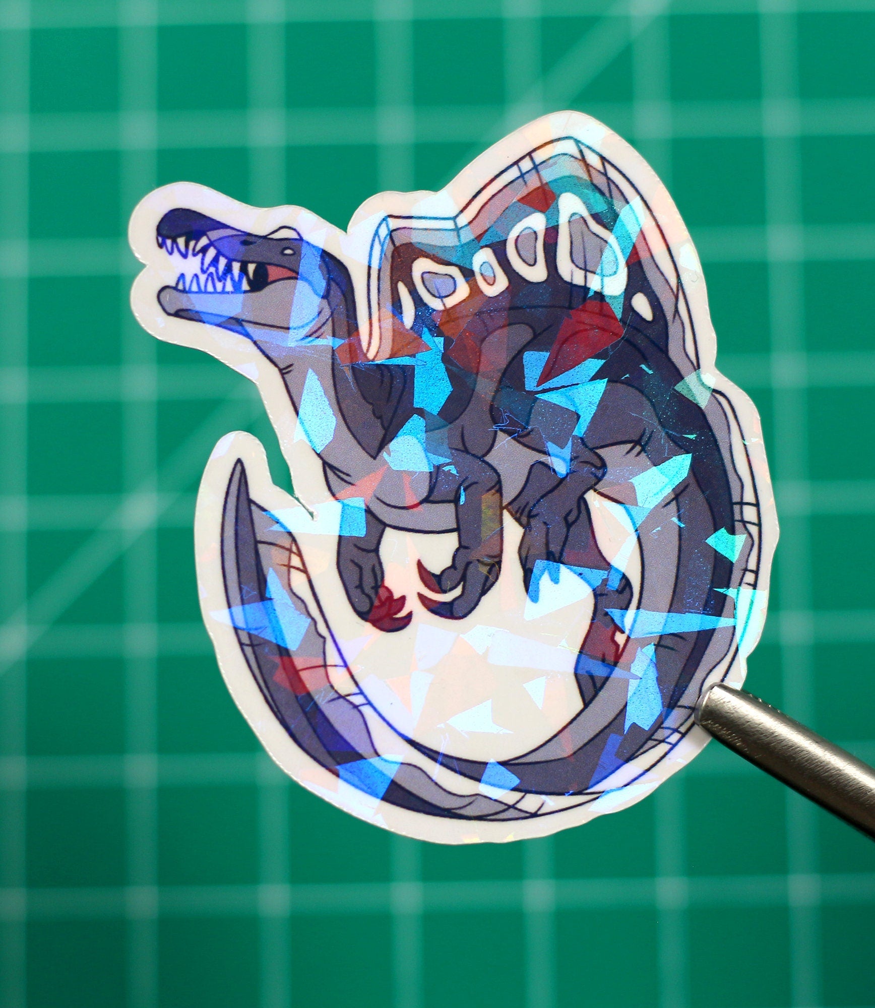 Black Spinosaurus Vinyl Sticker
