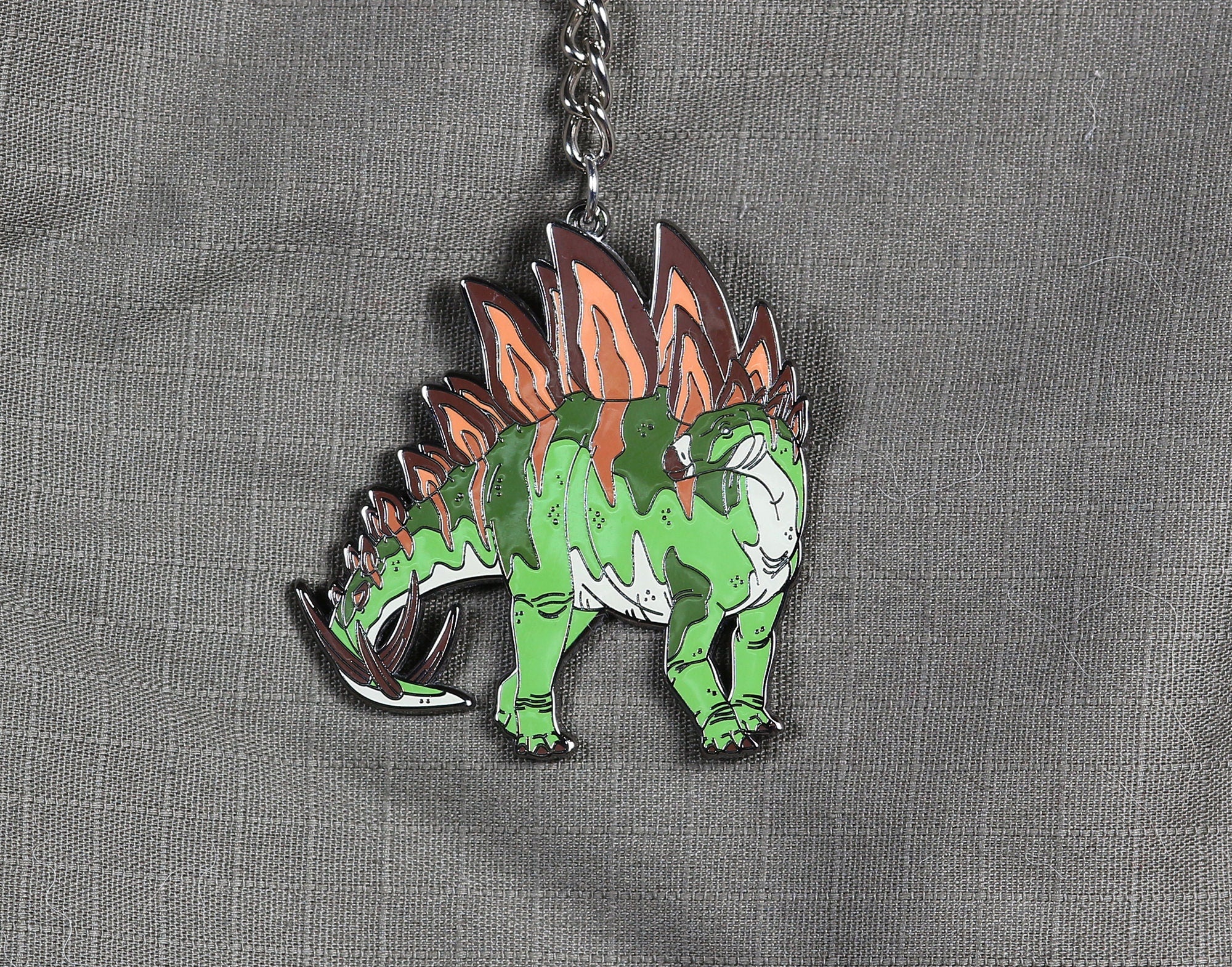 Stegosaurus Enamel Keychain
