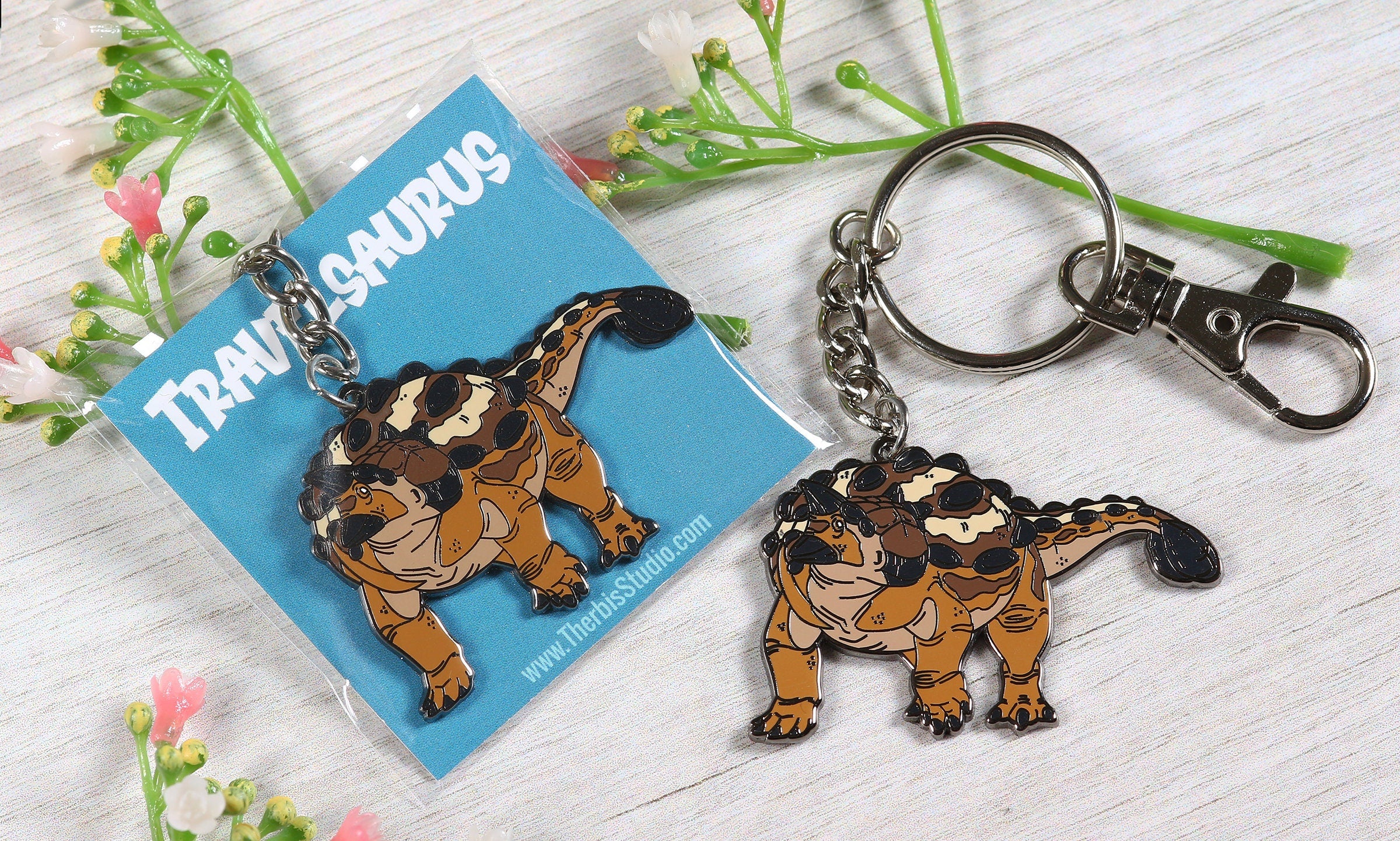 Ankylosaurus Enamel Keychain