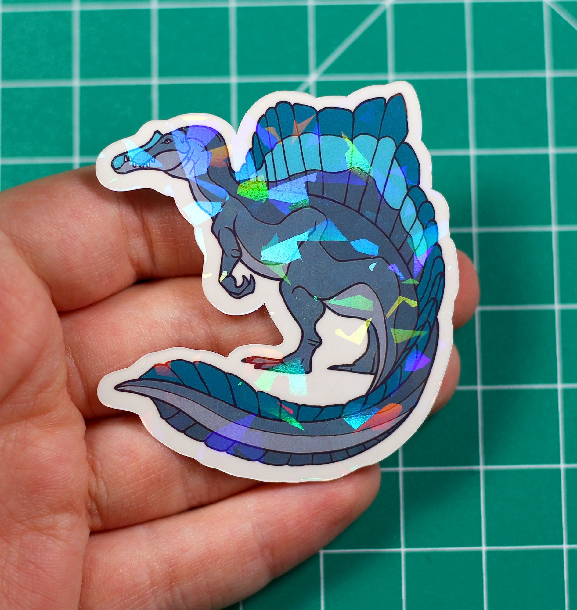Blue Spinosaurus Vinyl Sticker