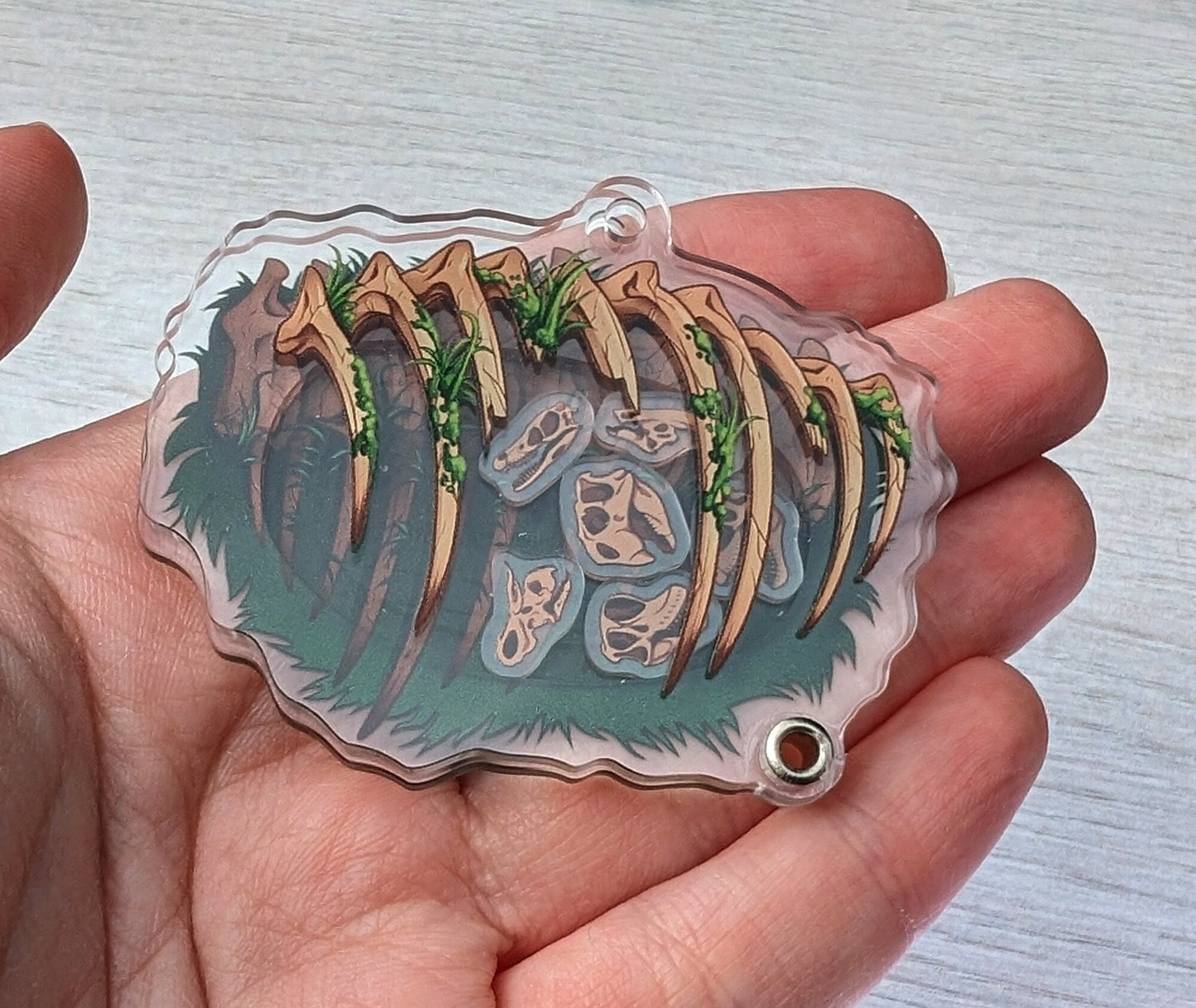 Acrylic Skull Shaker Keychain