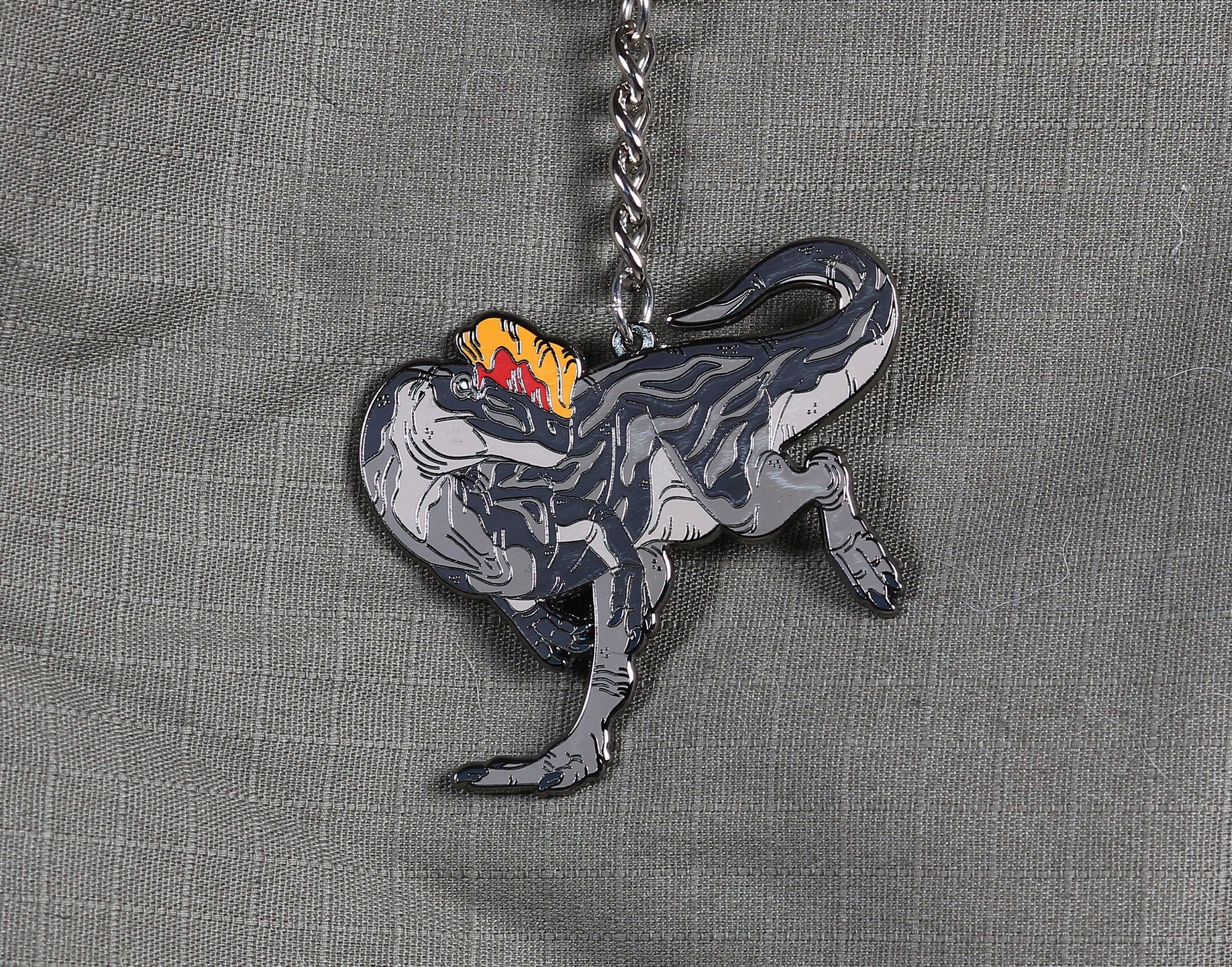 Dilophosaurus Enamel Keychain