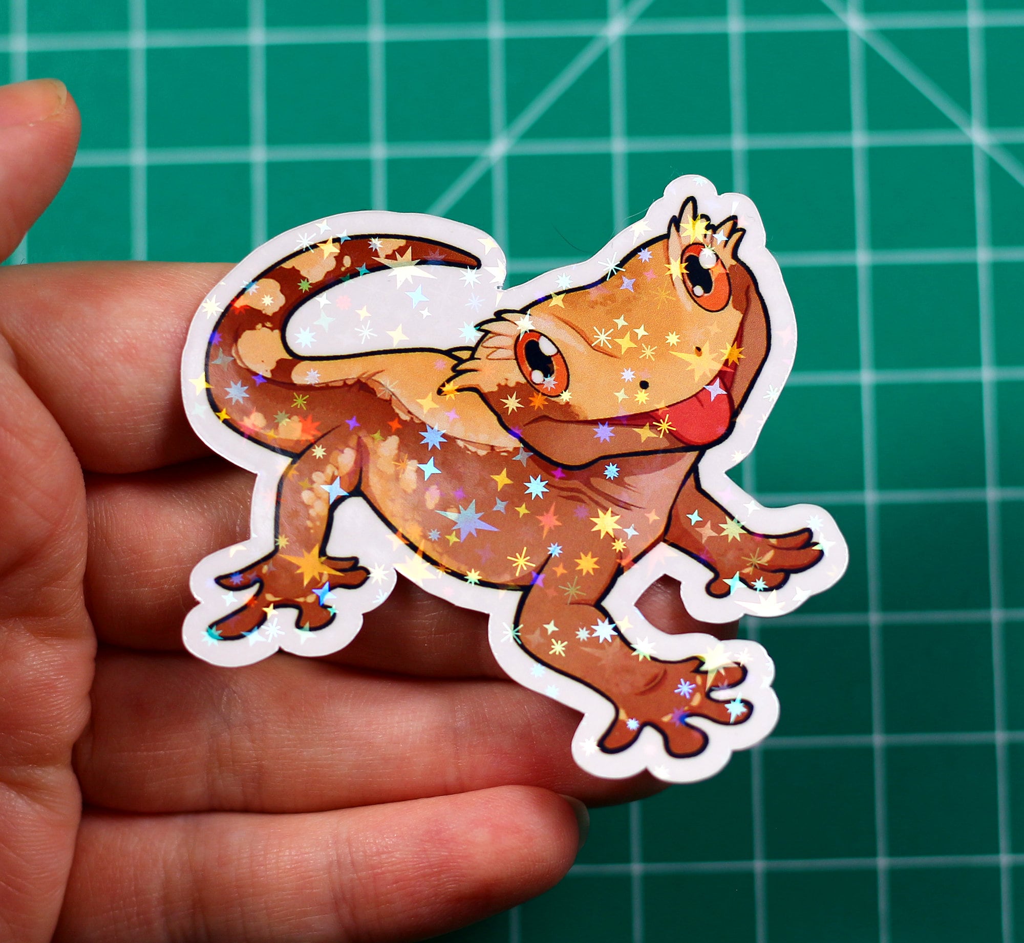 Crested Gecko Vinyl Sticker
