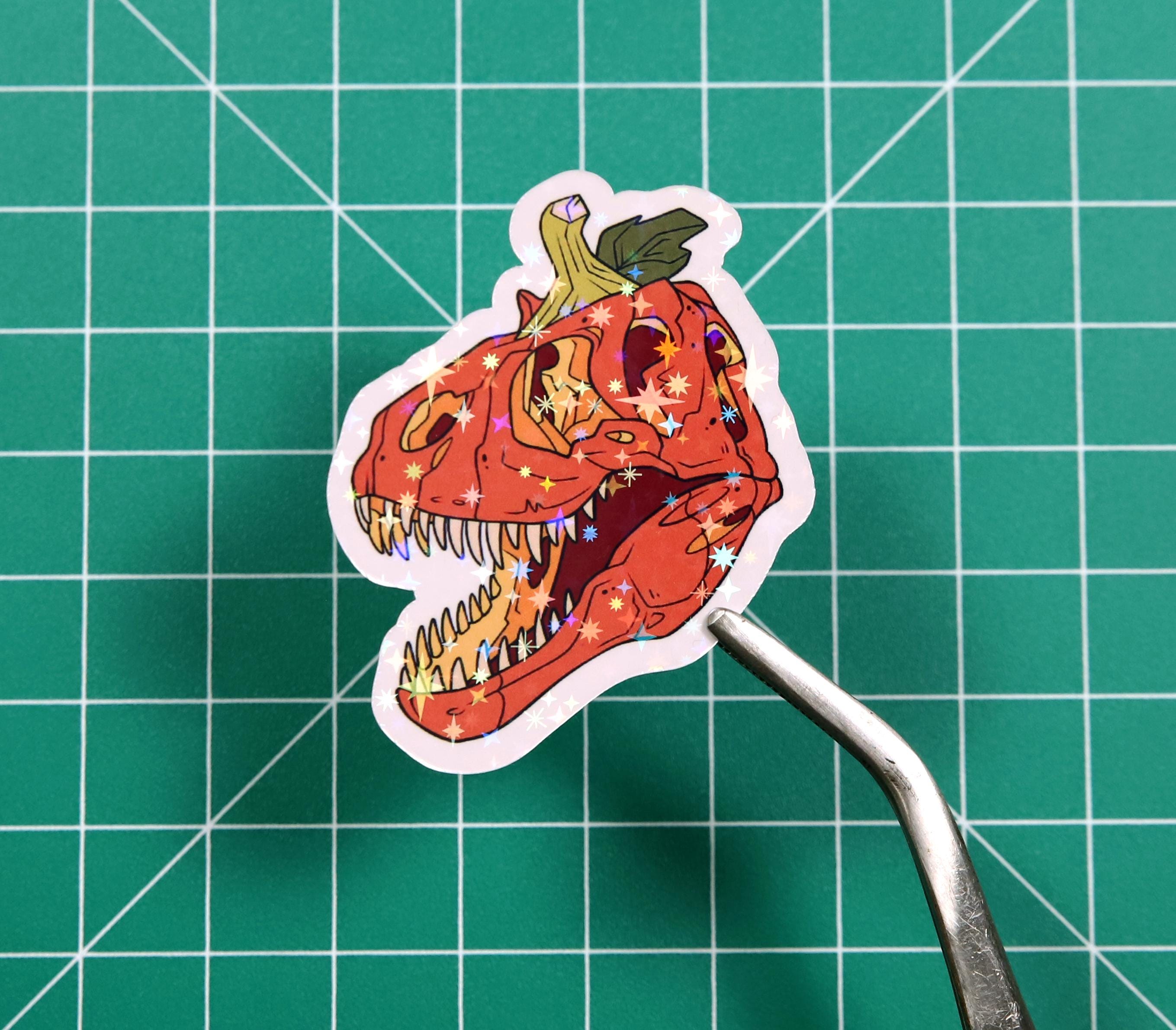 Halloween Pumpkin Rex Vinyl Sticker