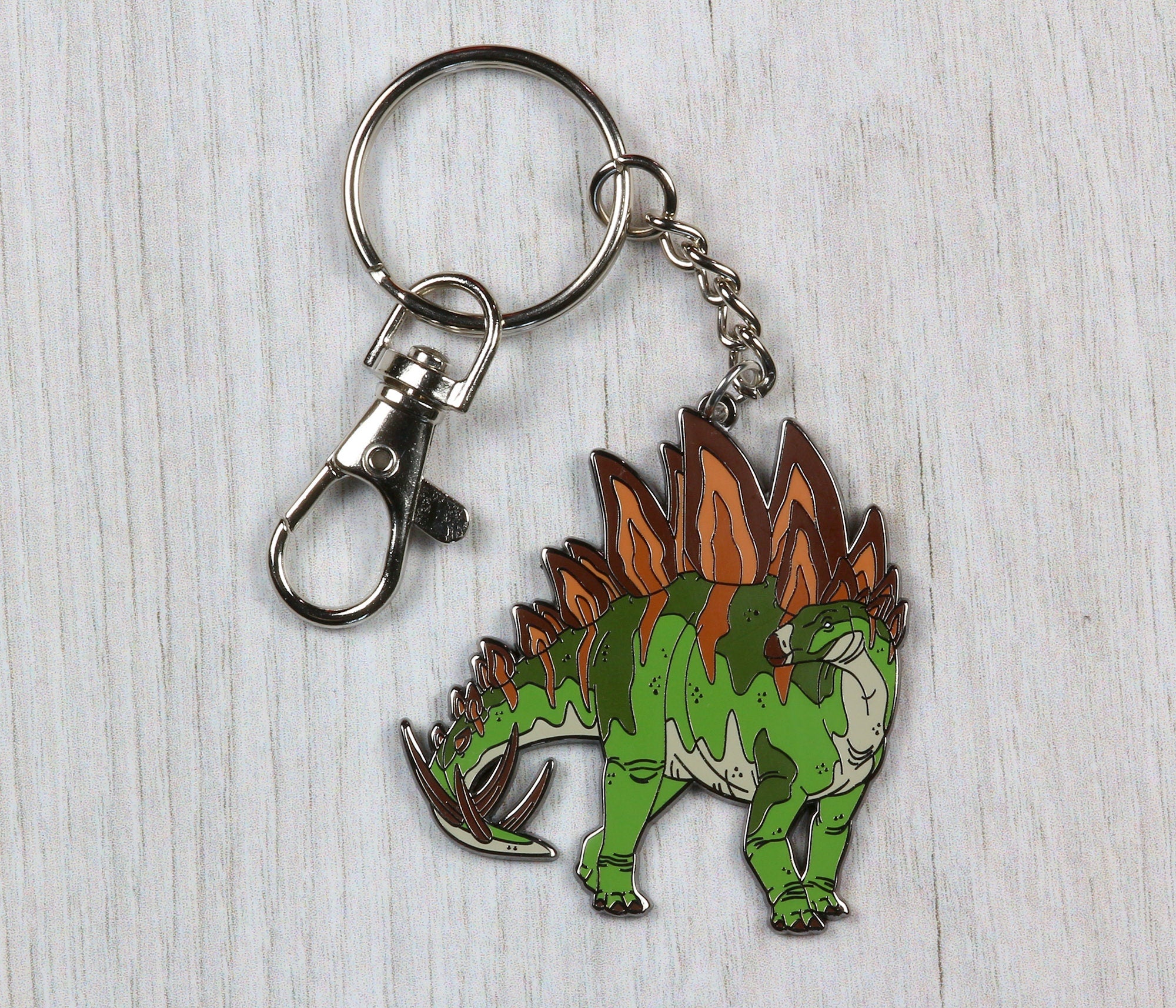 Stegosaurus Enamel Keychain
