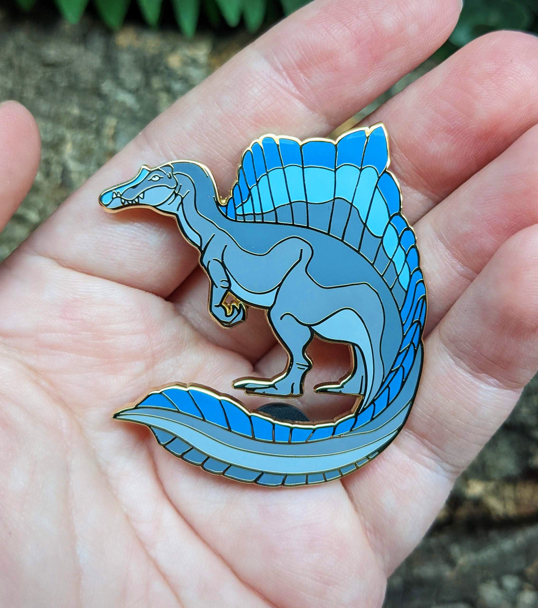 Blue Spinosaurus Pin