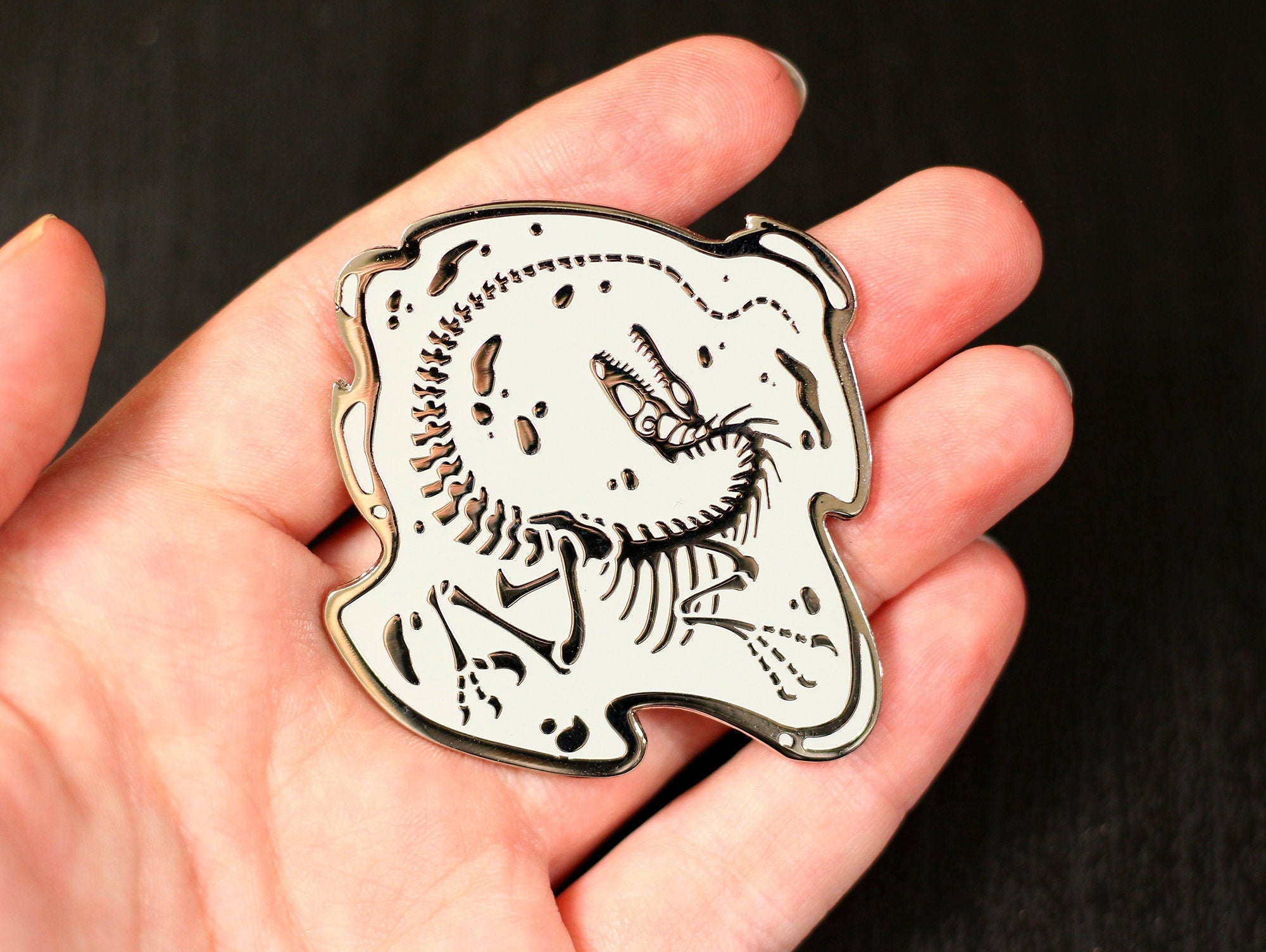 Raptor Skeleton Pin