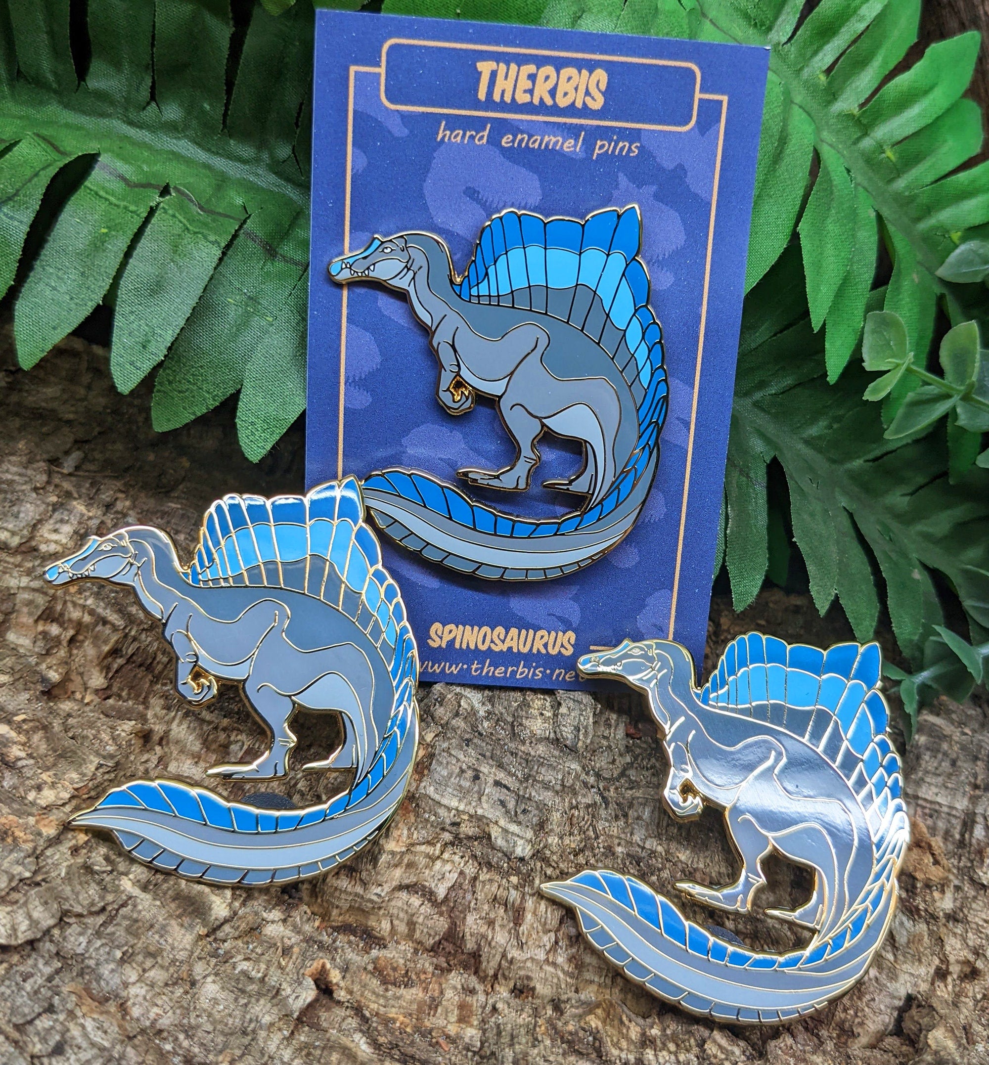 Blue Spinosaurus Pin