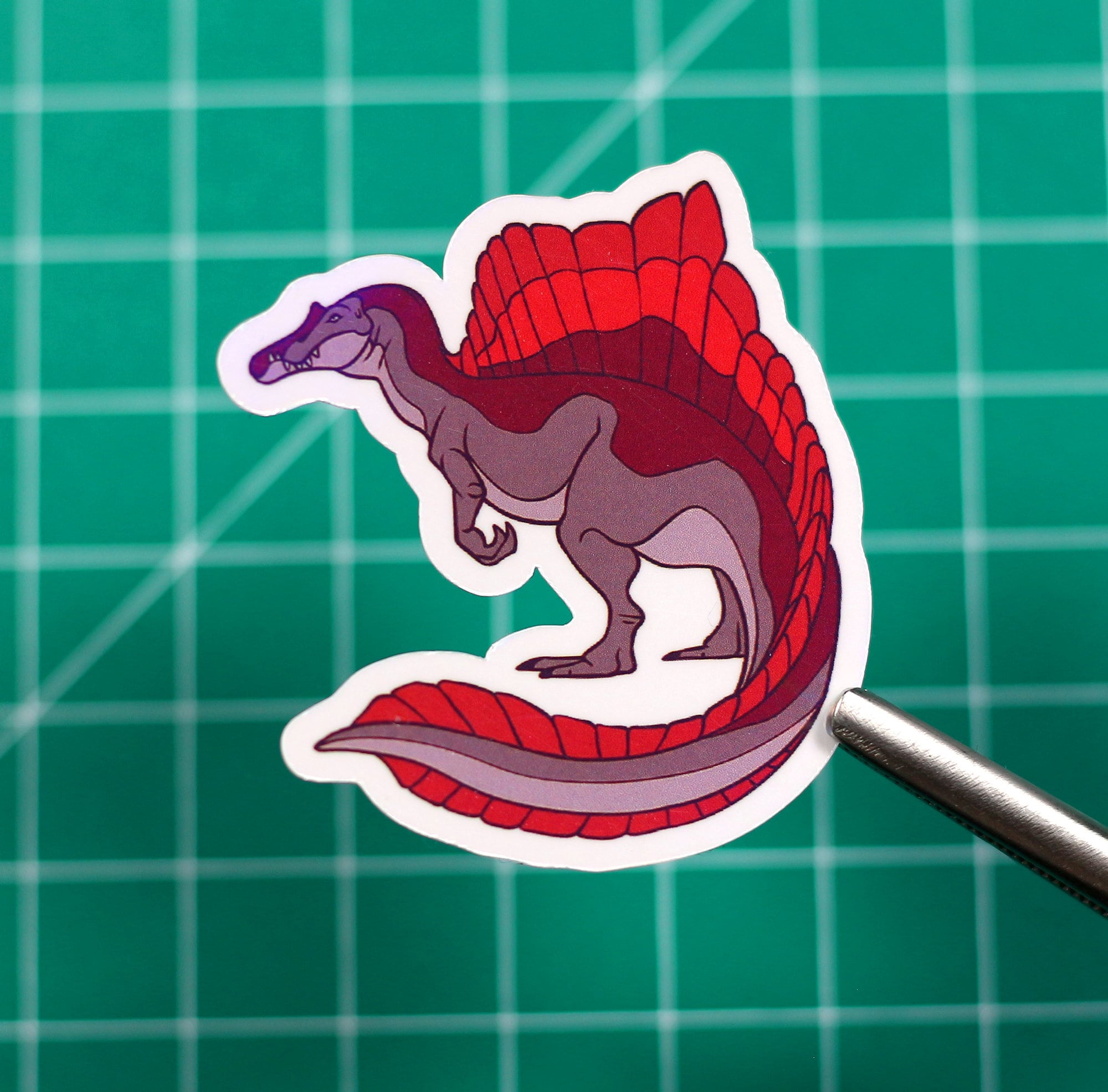 Red Spinosaurus Vinyl Sticker