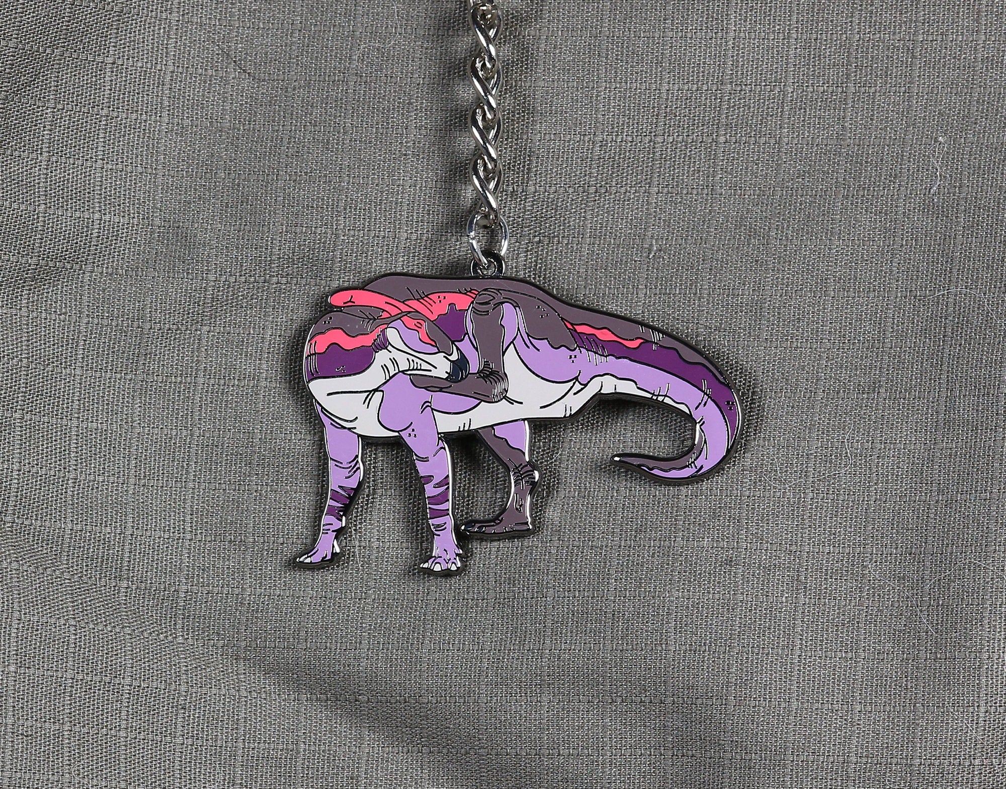 Parasaurolophus Enamel Keychain