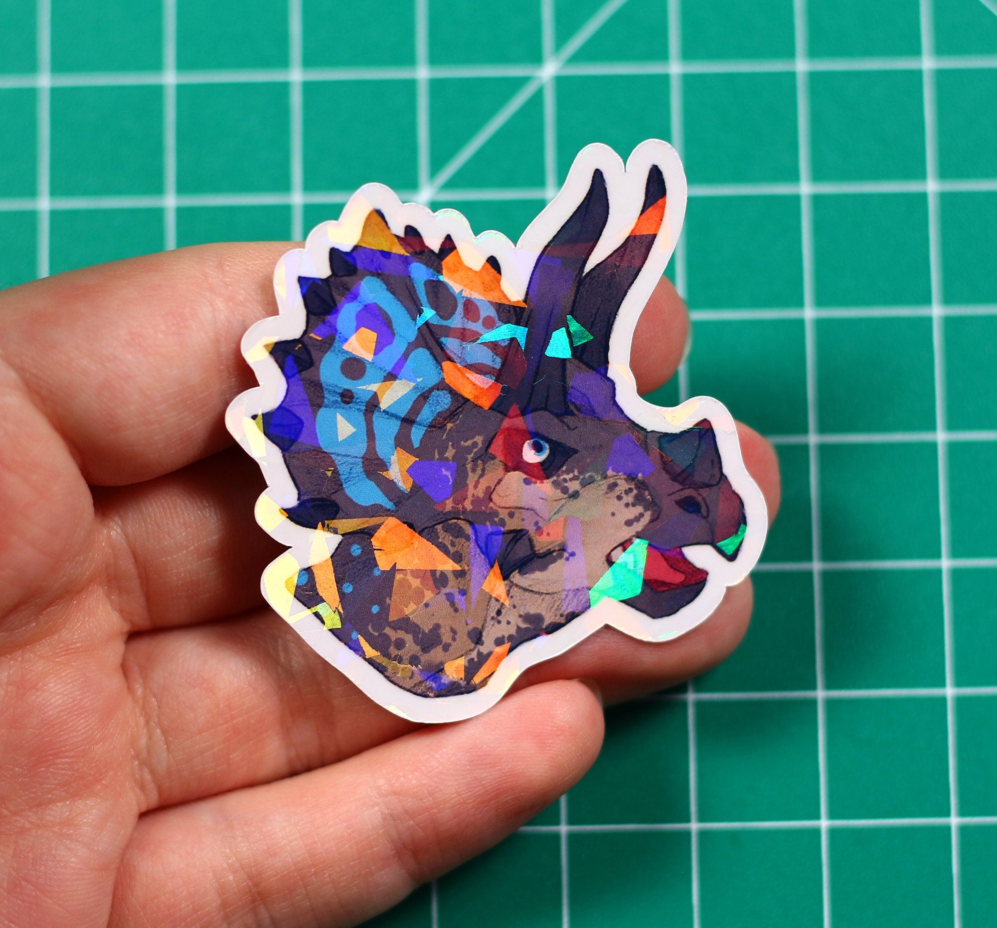 Triceratops Head Vinyl Sticker