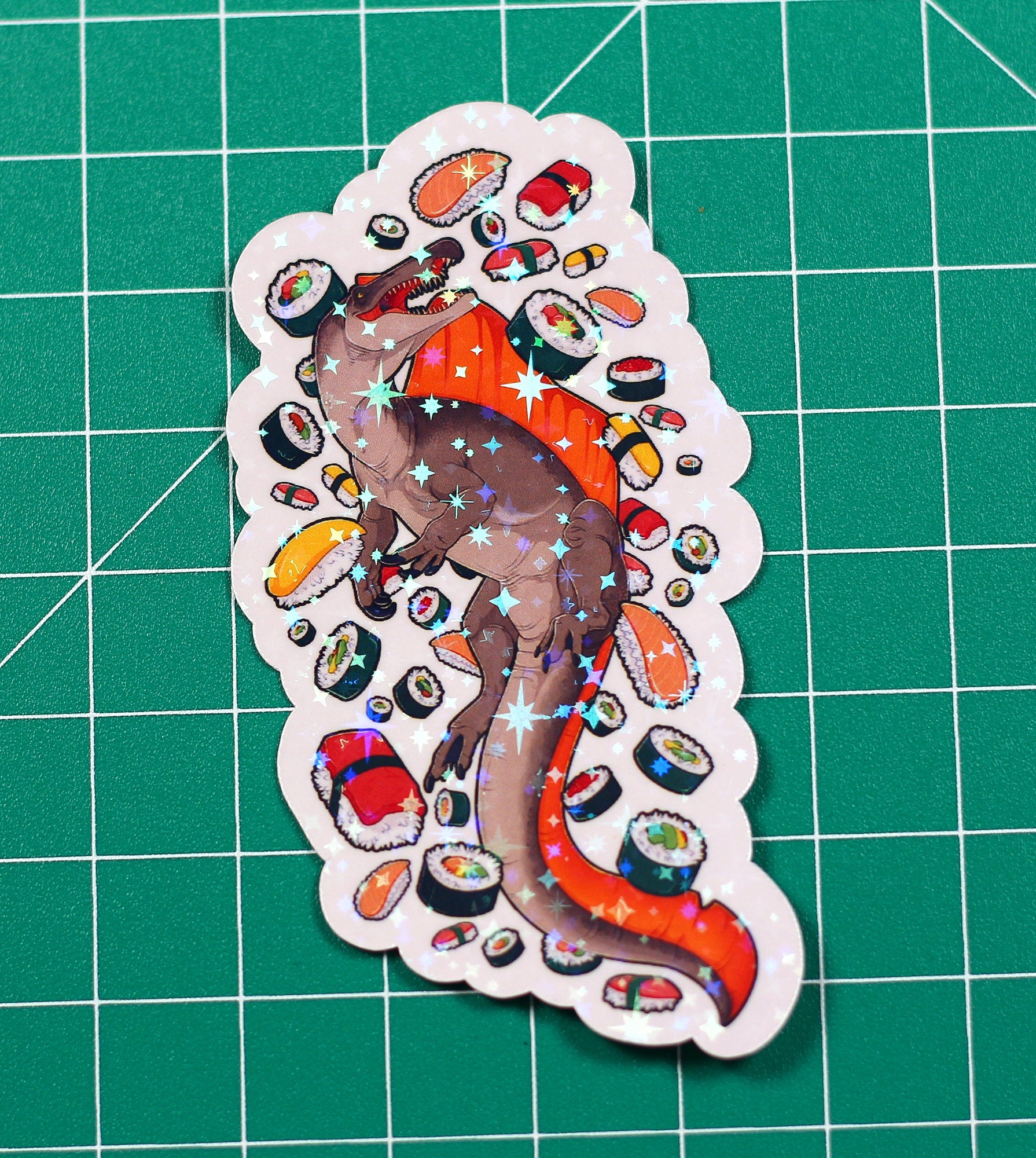 Sushi Spinosaurus Vinyl Sticker