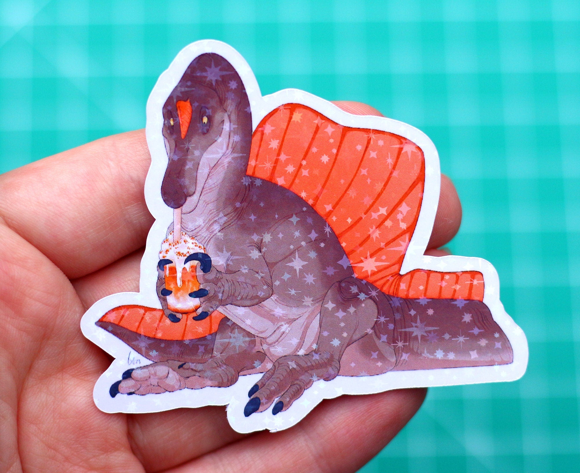 Halloween Pumpkin Spice Spinosaurus Vinyl Sticker