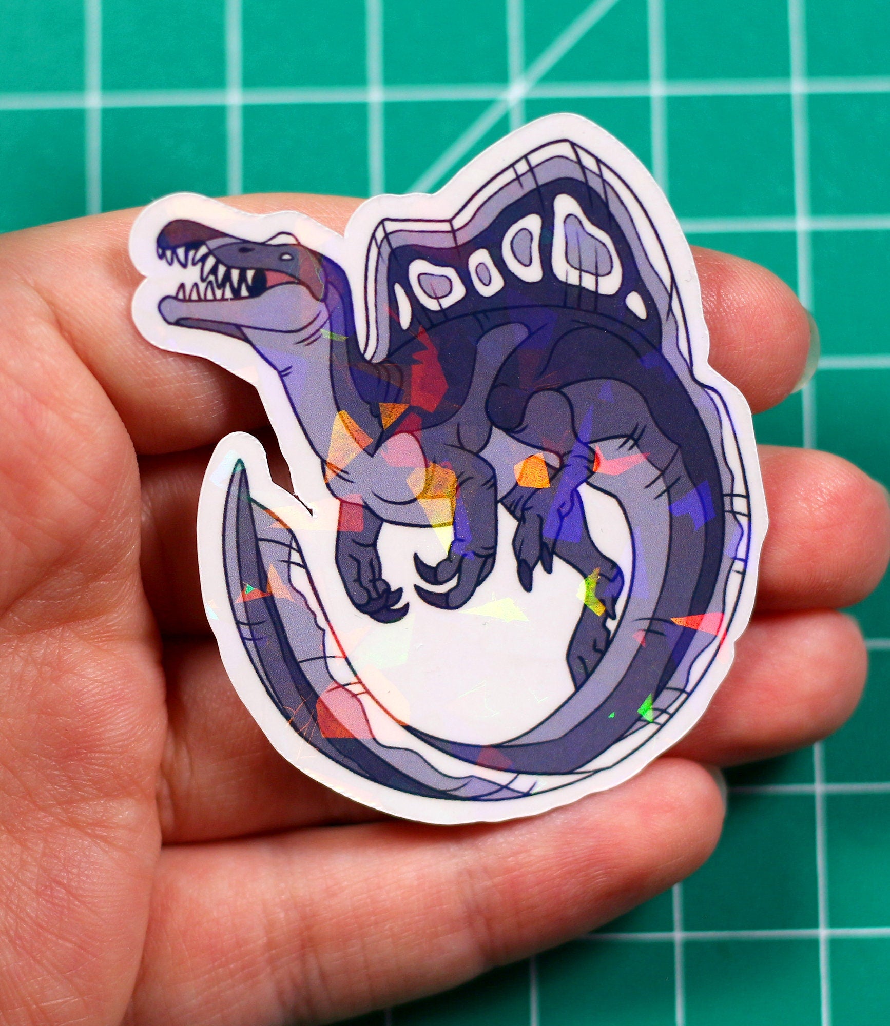 Black Spinosaurus Vinyl Sticker