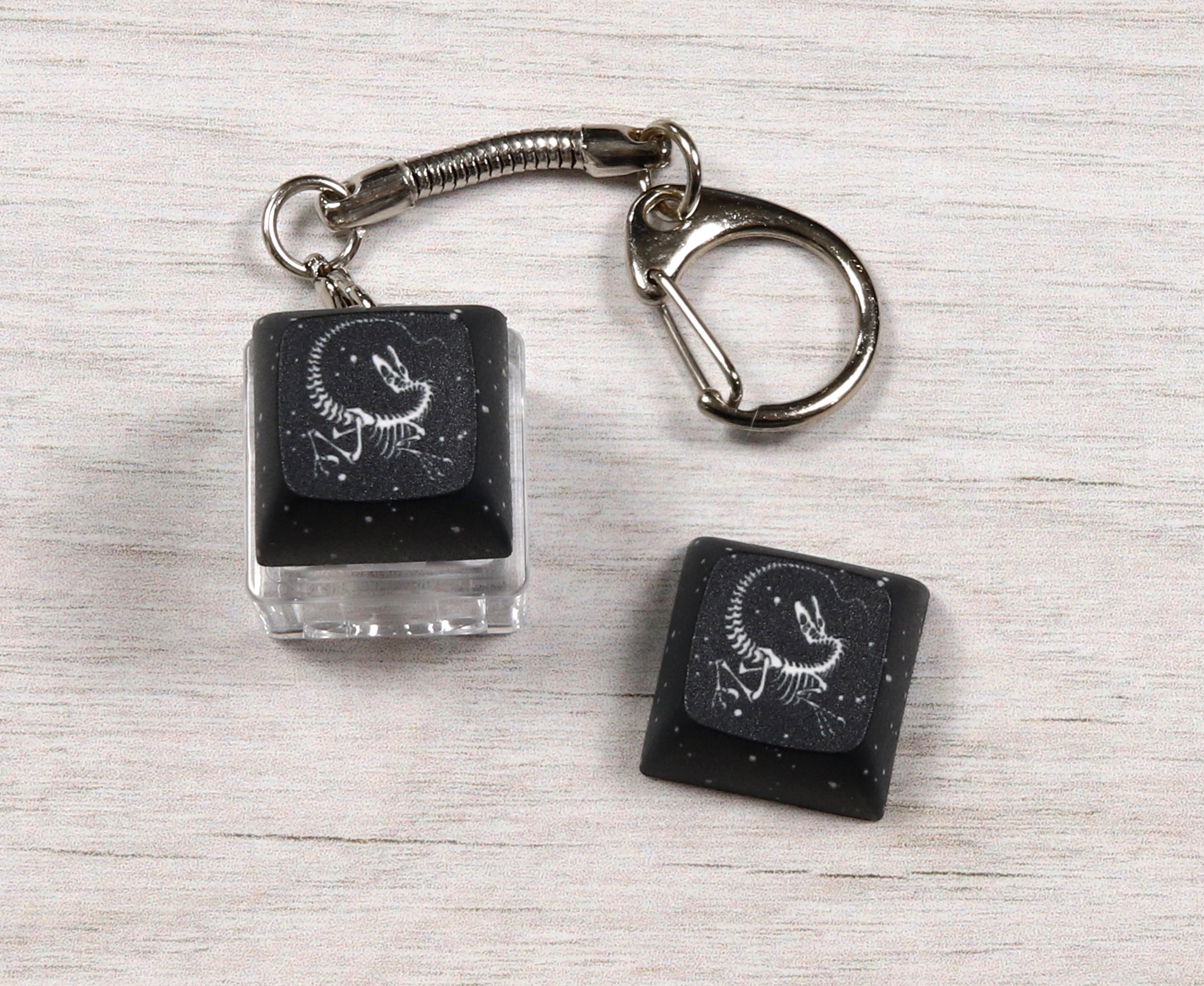 Velociraptor Skeleton Clicky Keychain