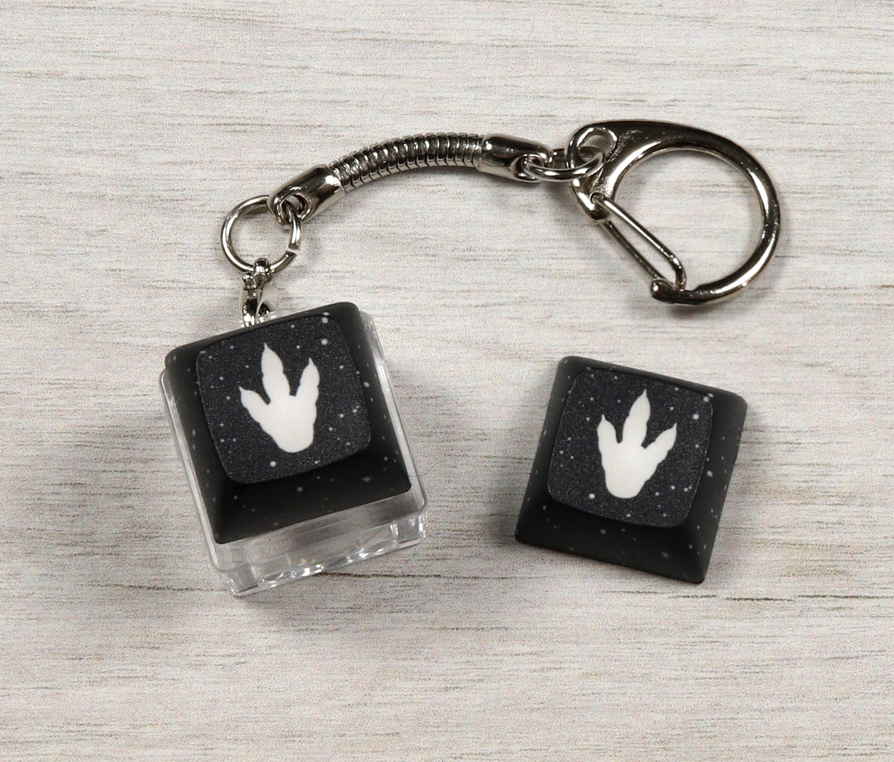 Dino Footprint Clicky Keychain