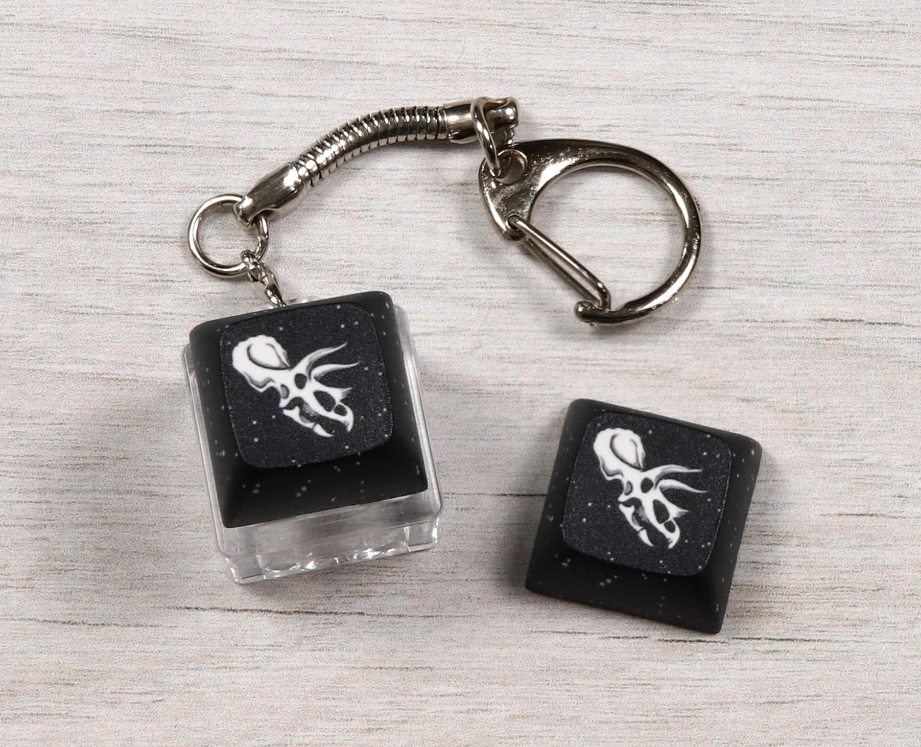 Triceratops Skull Clicky Keychain