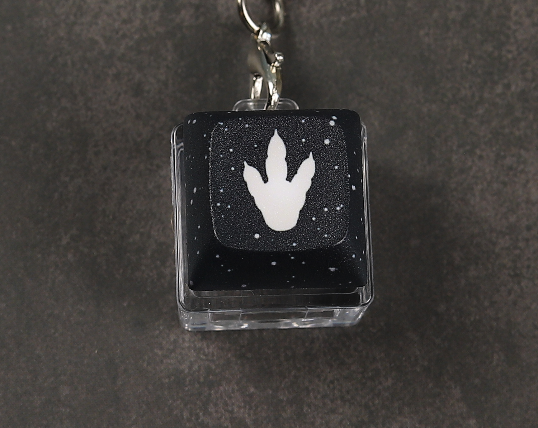 Dino Footprint Clicky Keychain