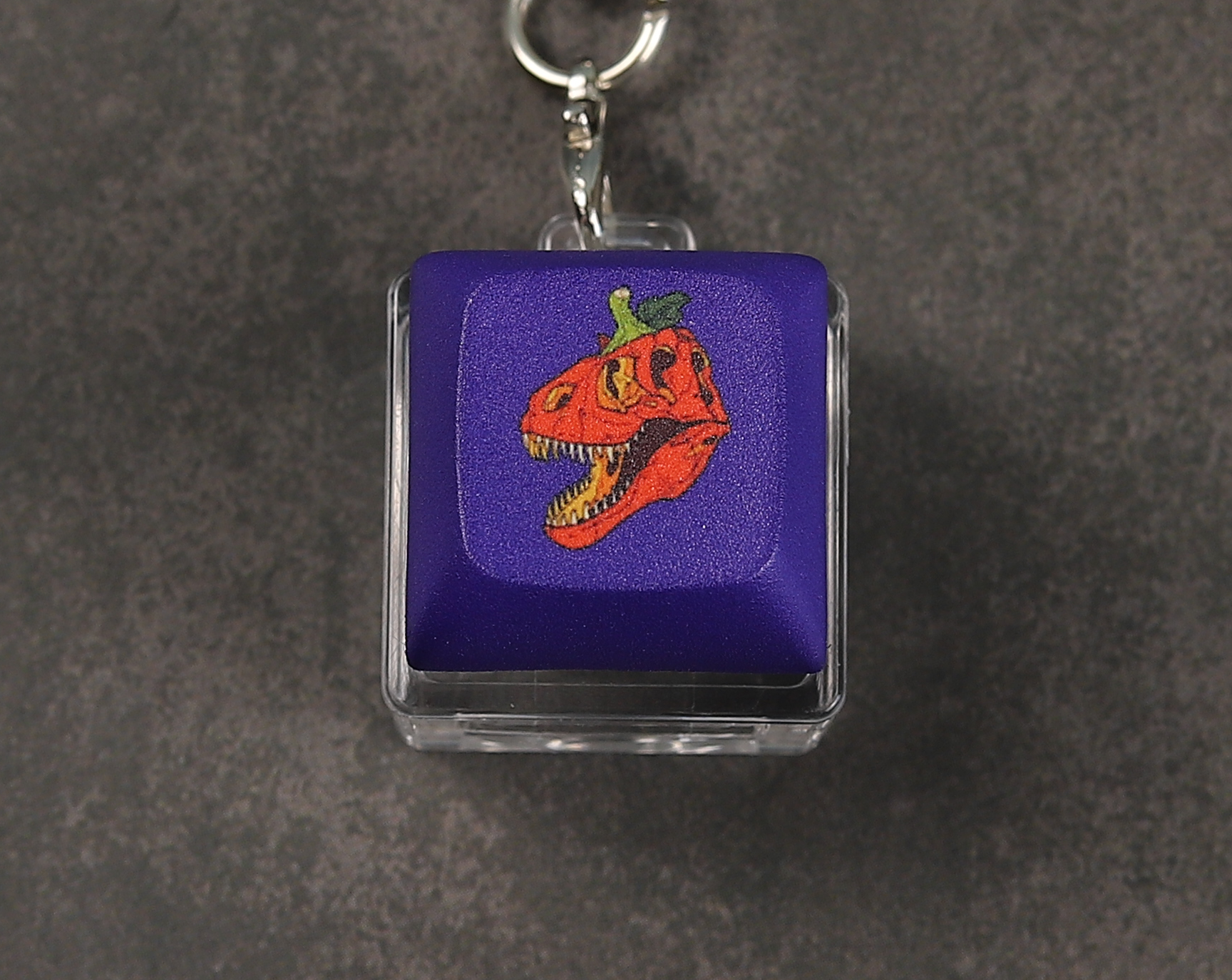 Pumpkin Skull Clicky Keychain