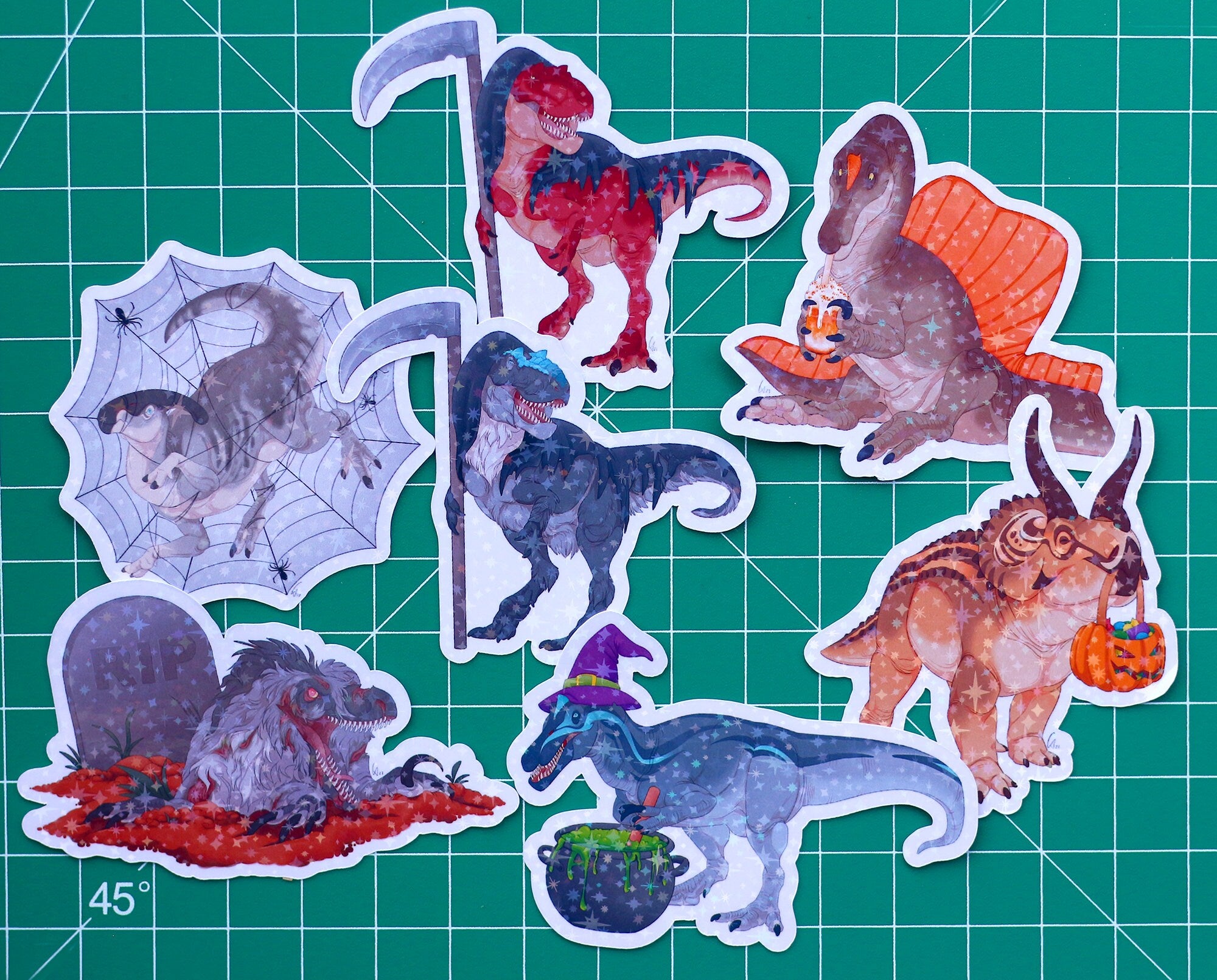Halloween Candy Triceratops Vinyl Sticker
