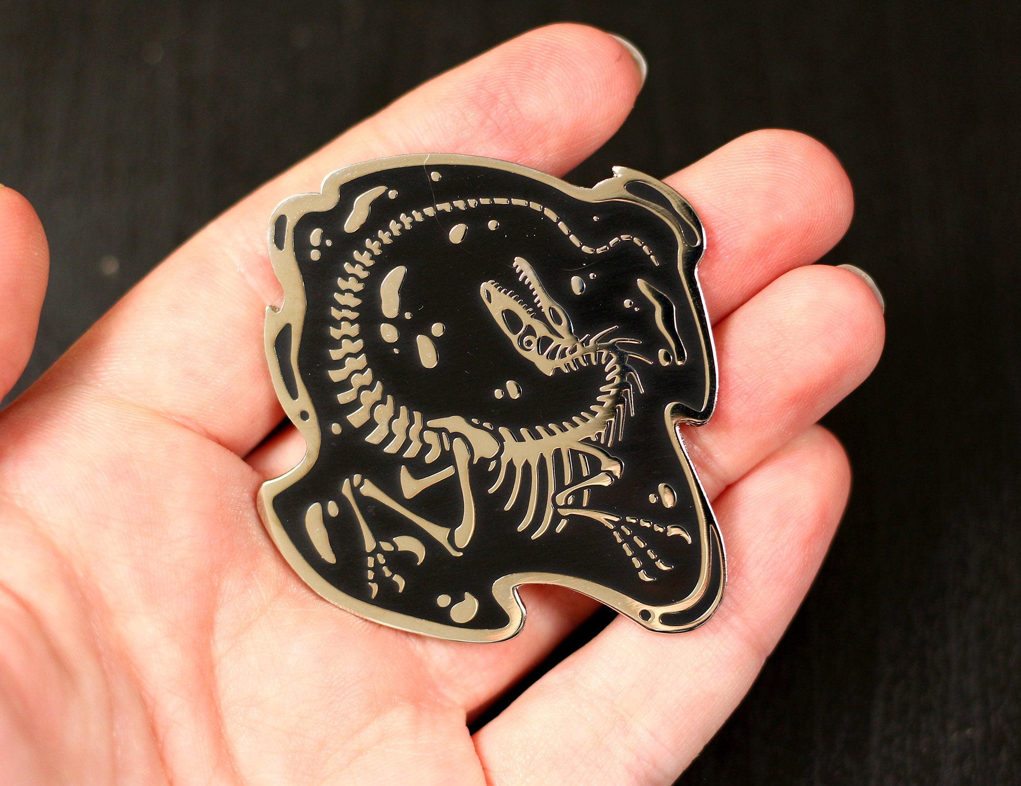 Raptor Skeleton Pin