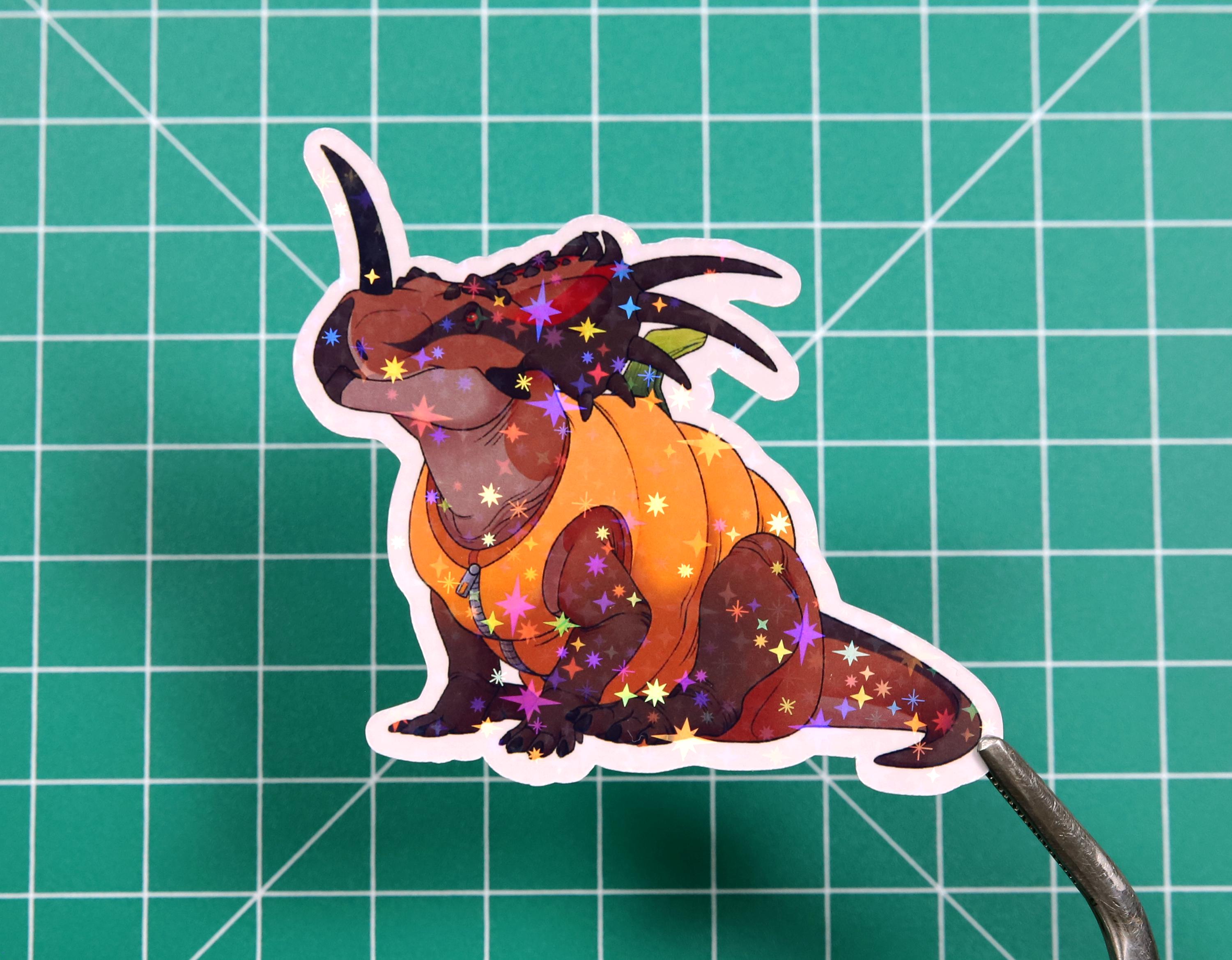 Halloween Pumpkin Styracosaurus Vinyl Sticker