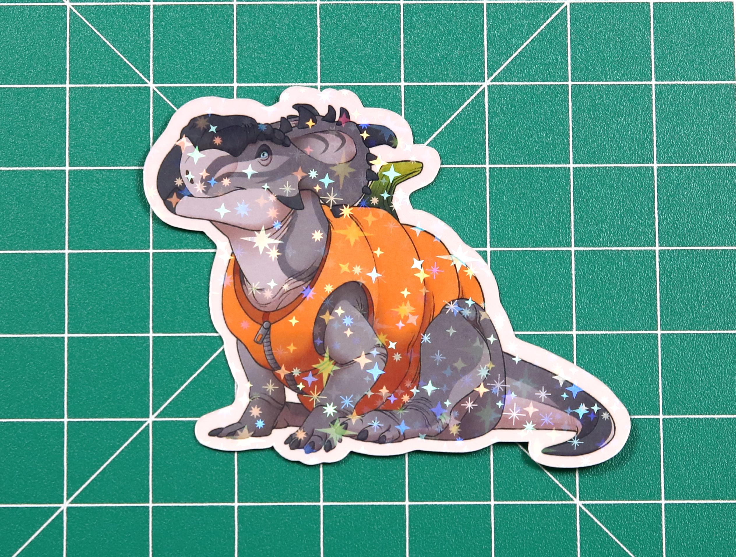 Halloween Pumpkin Pachyrhinosaurus Vinyl Sticker