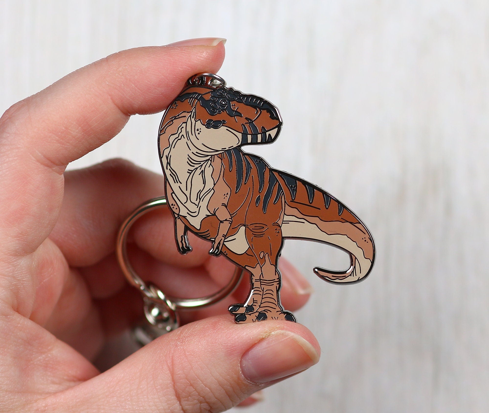 Tyrannosaurus Enamel Keychain
