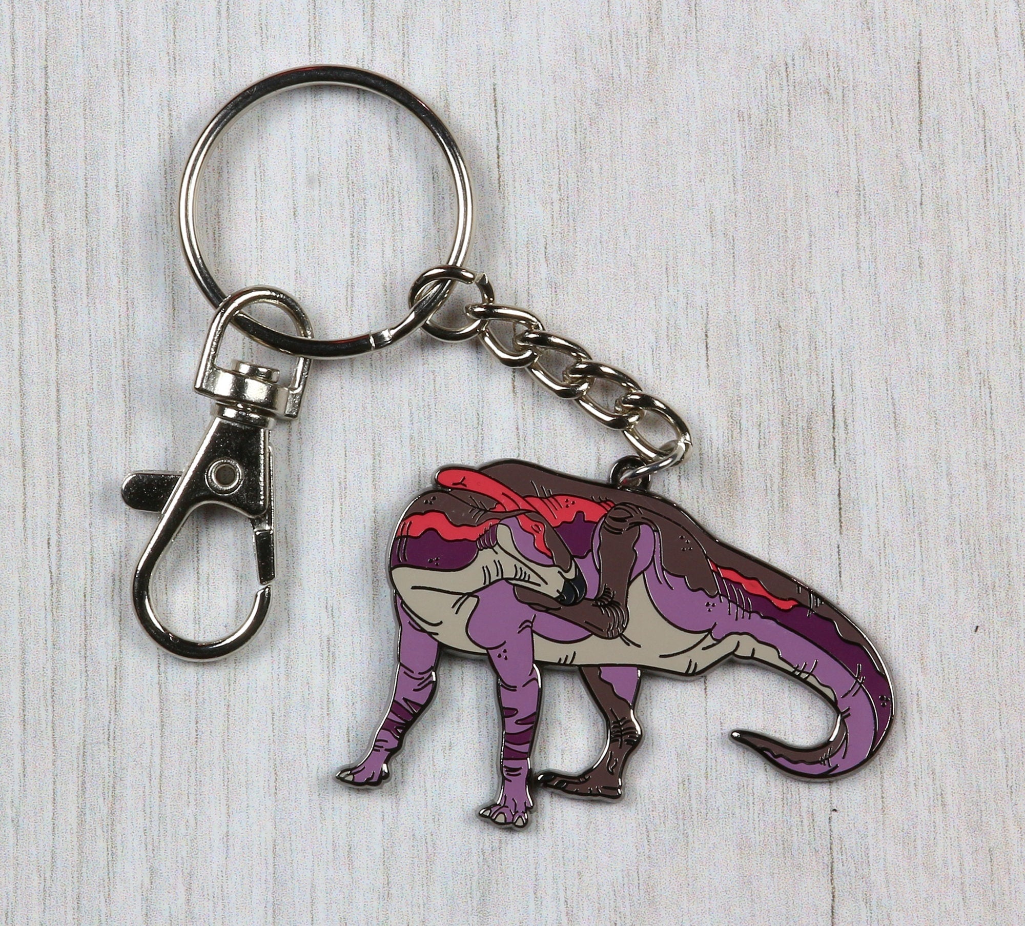 Parasaurolophus Enamel Keychain
