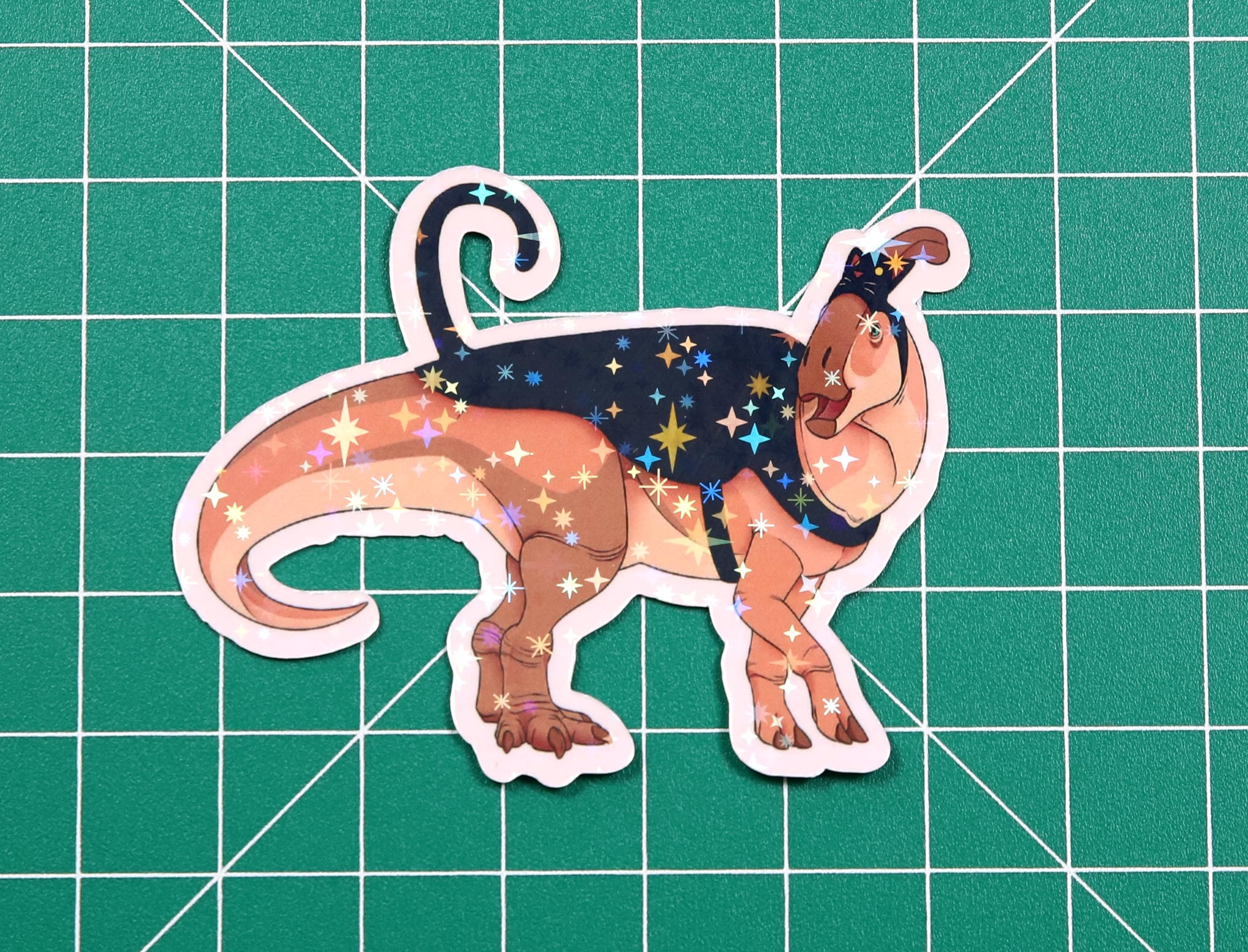 Halloween Cat Costume Parasaurolophus Vinyl Sticker
