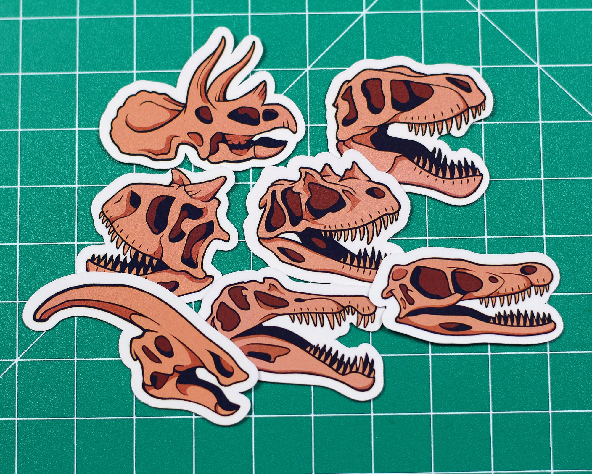 Dinosaur Skulls Vinyl Stickers
