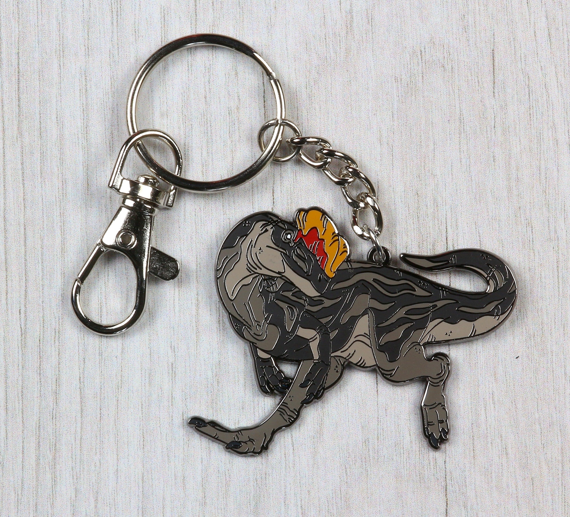 Dilophosaurus Enamel Keychain