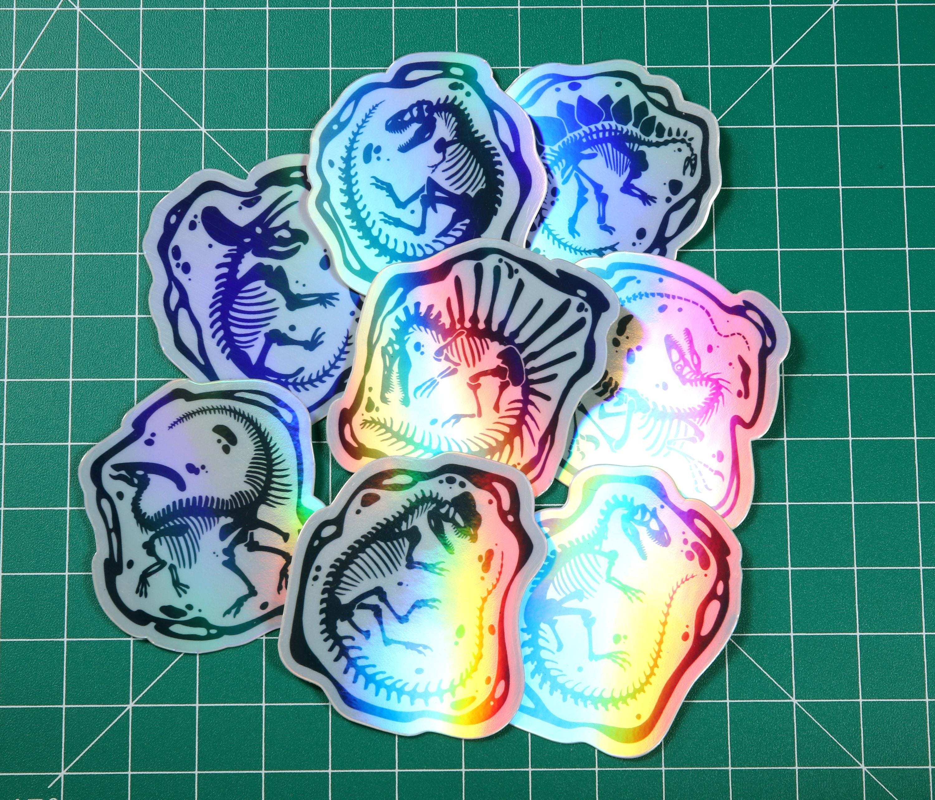 Holo Allosaurus Skeleton Vinyl Sticker
