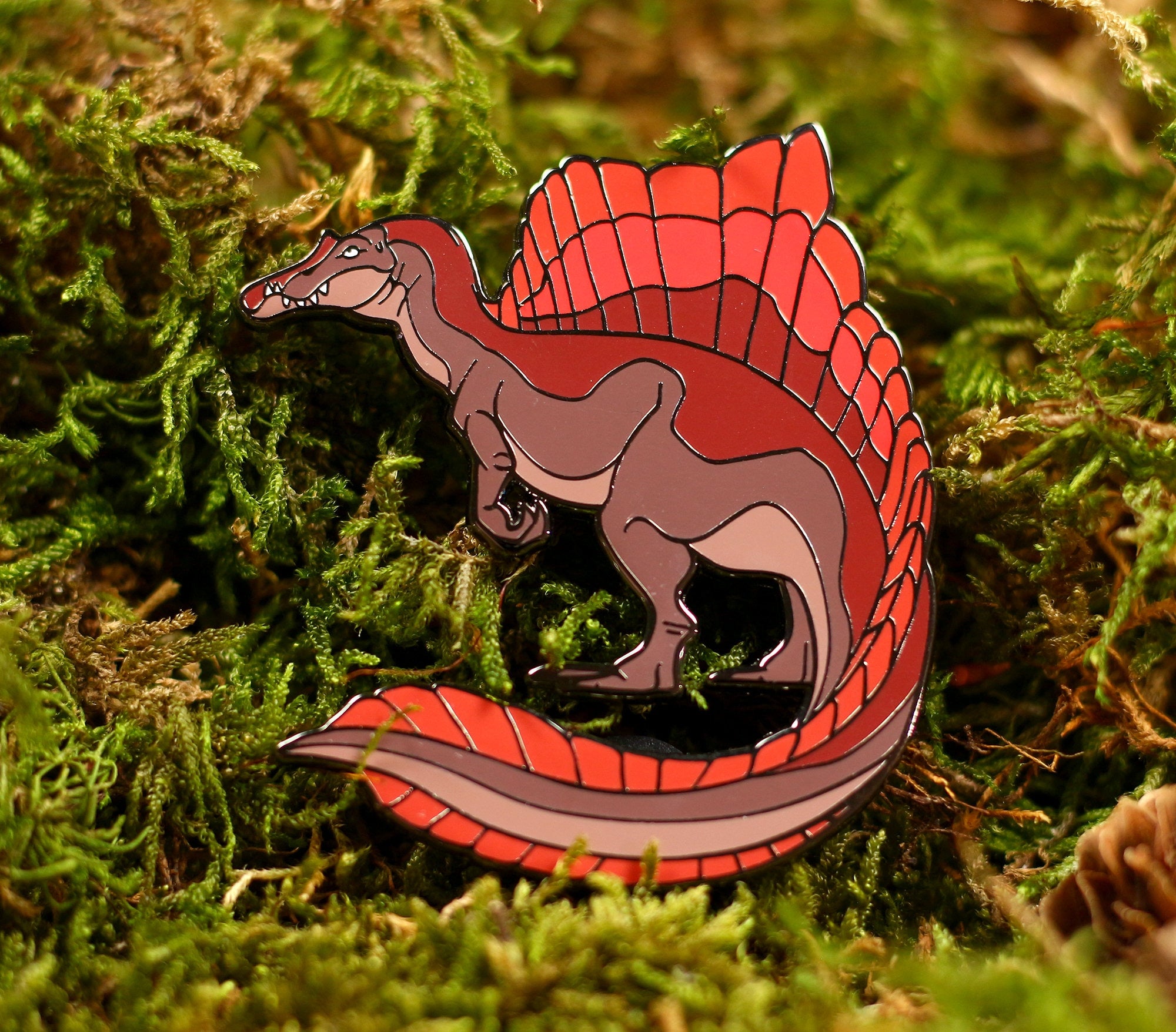 Red Spinosaurus Pin