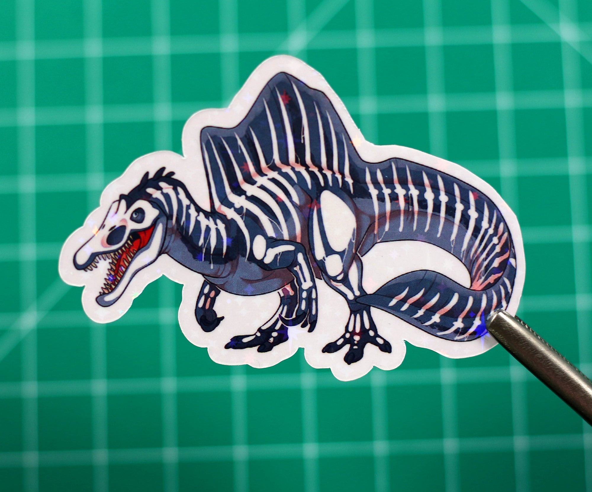 Halloween Skeleton Spinosaurus Vinyl Sticker