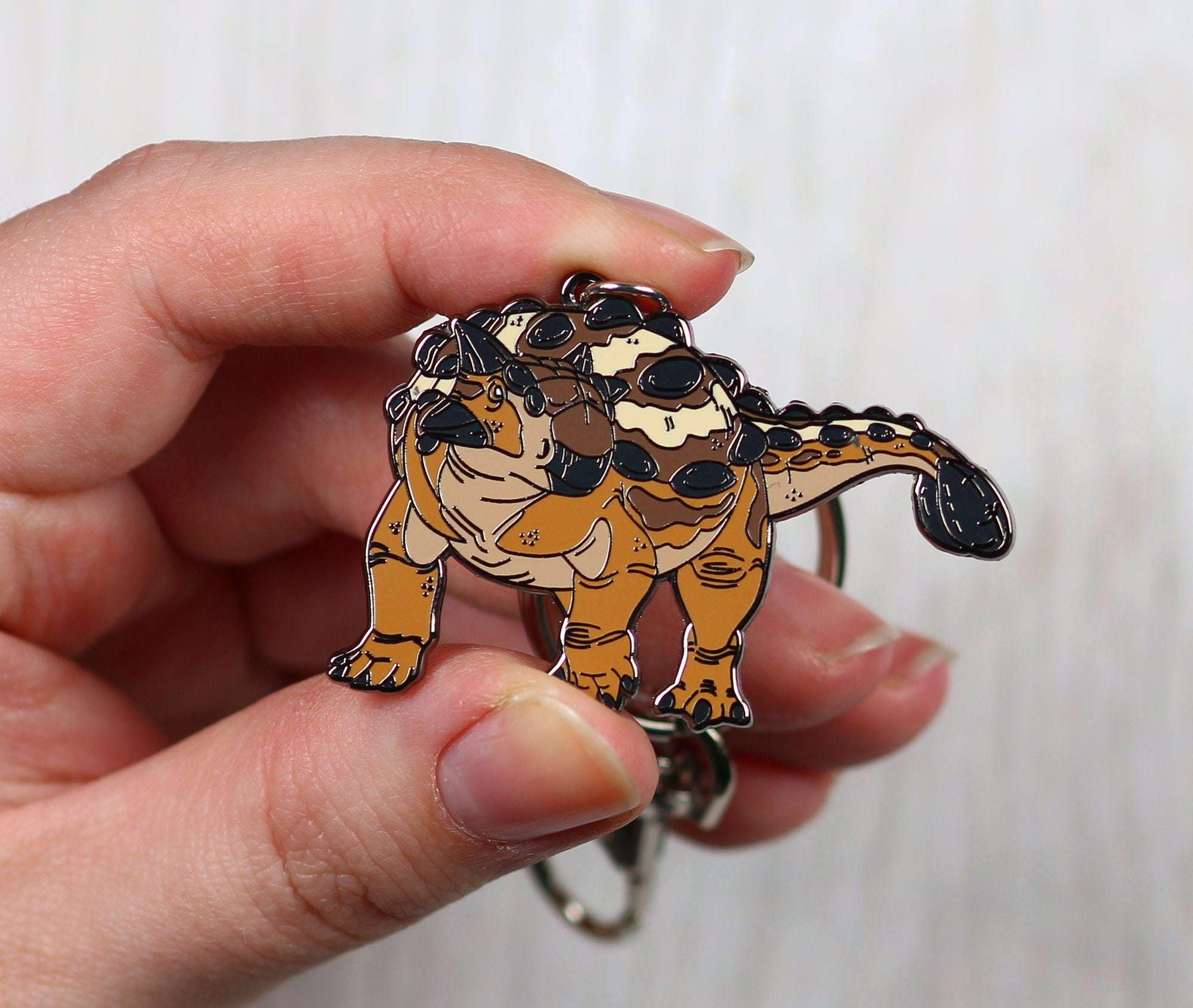 Ankylosaurus Enamel Keychain