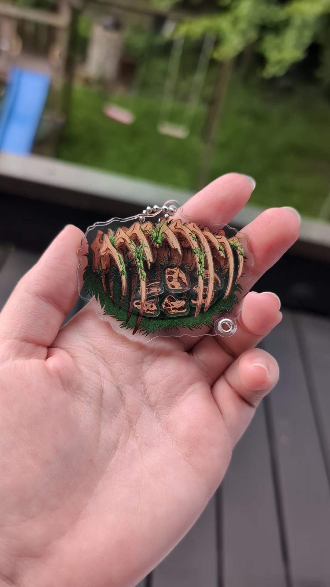 Acrylic Skull Shaker Keychain