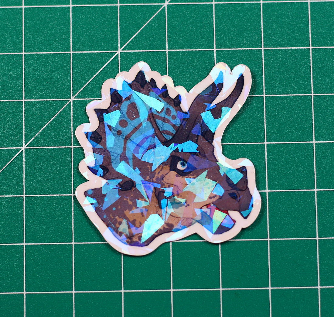 Triceratops Head Vinyl Sticker