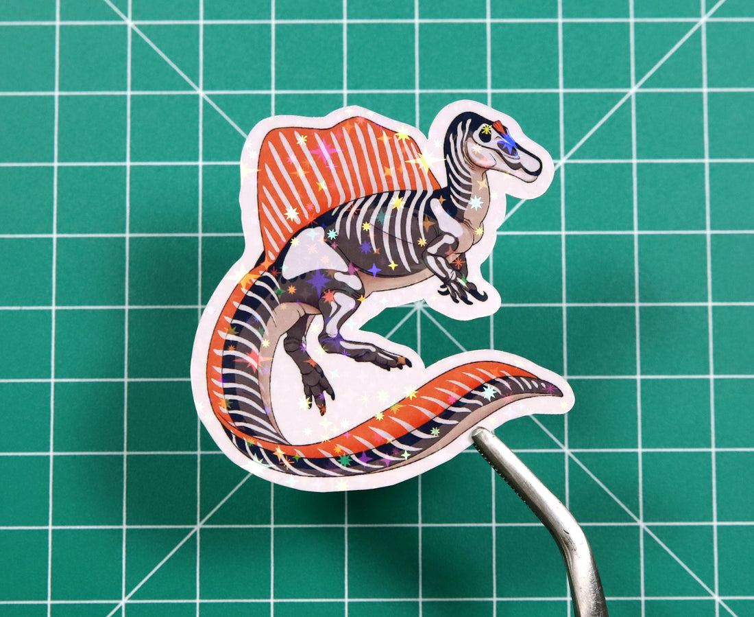 Halloween Spinosaurus Skeleton Paint Vinyl Sticker