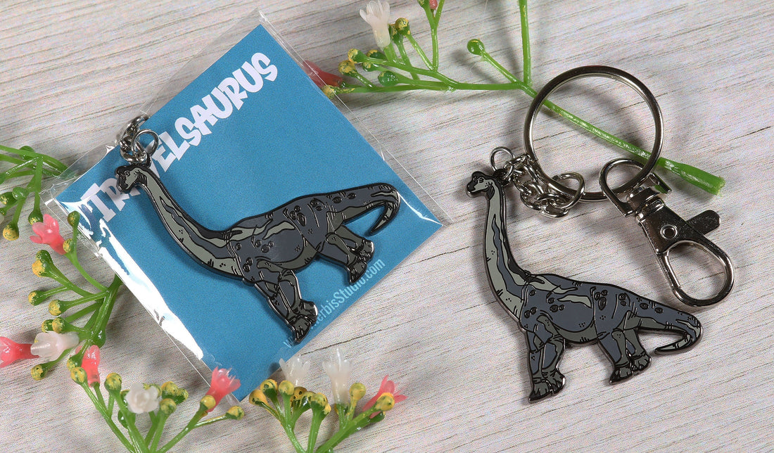 Brachiosaurus Enamel Keychain