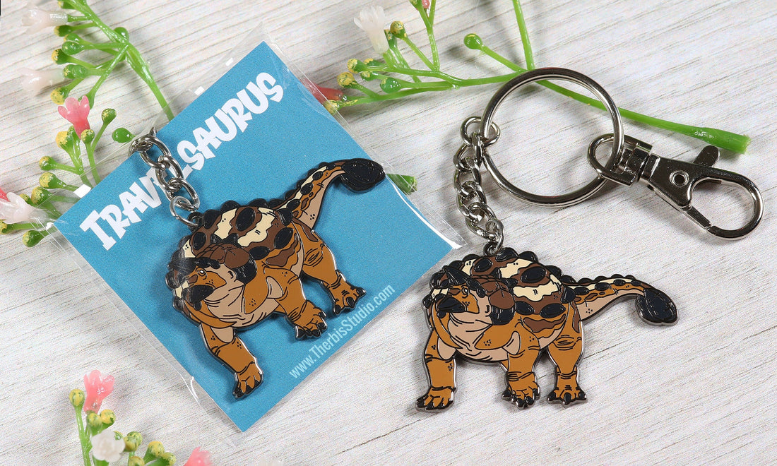 Ankylosaurus Enamel Keychain