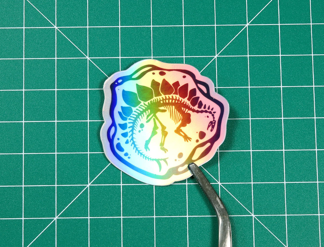 Holo Stegosaurus Vinyl Sticker