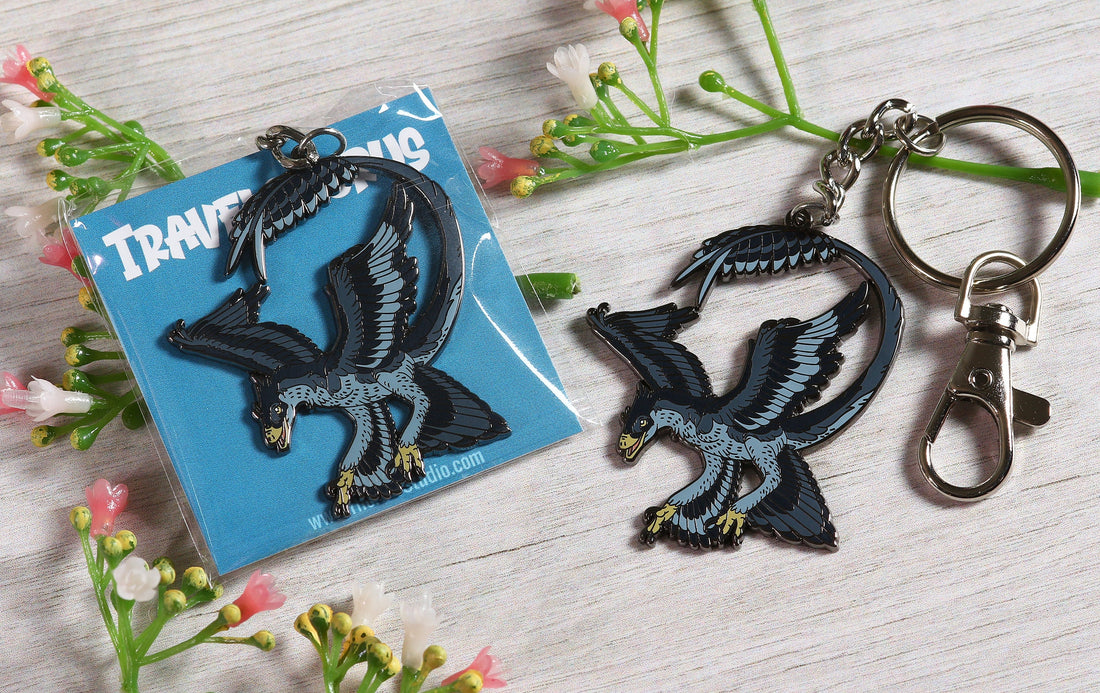 Microraptor Enamel Keychain