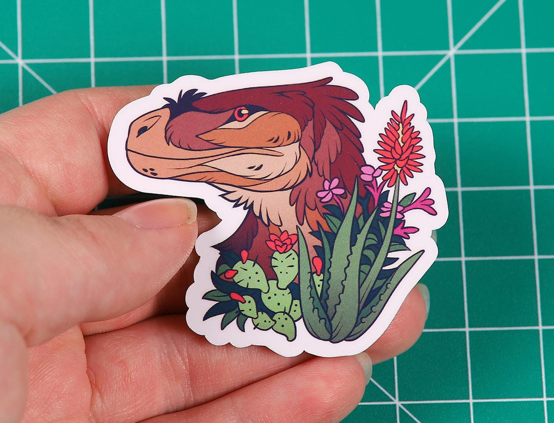 Velociraptor Portrait Vinyl Sticker