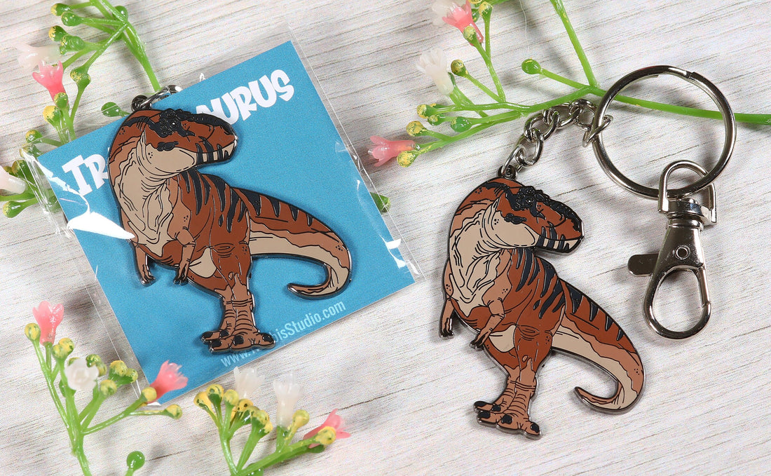Tyrannosaurus Enamel Keychain