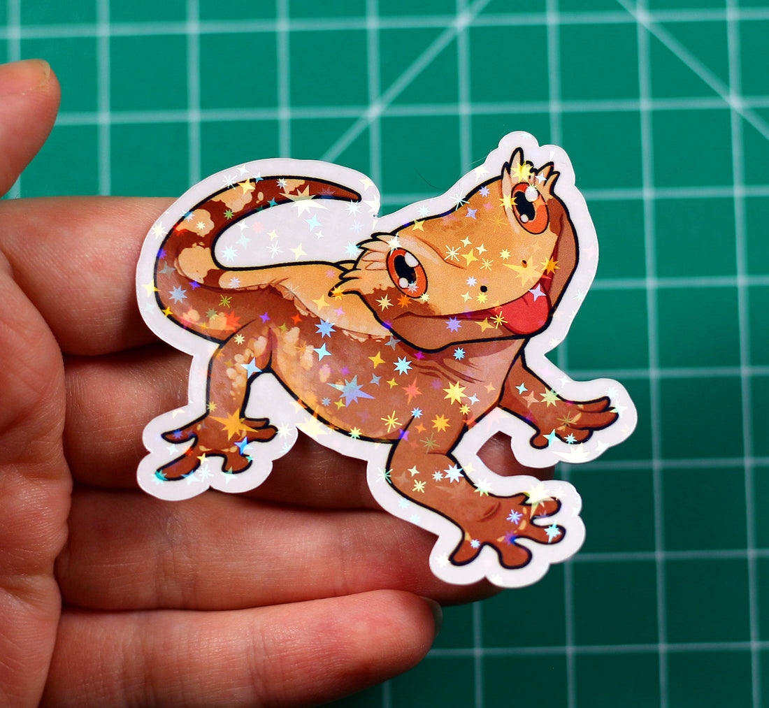 Crested Gecko Vinyl Sticker