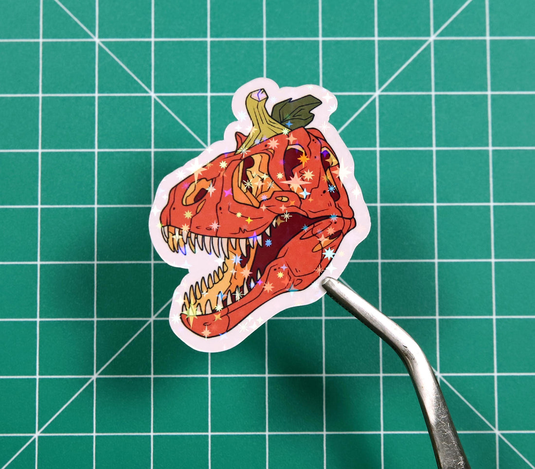 Halloween Pumpkin Rex Vinyl Sticker