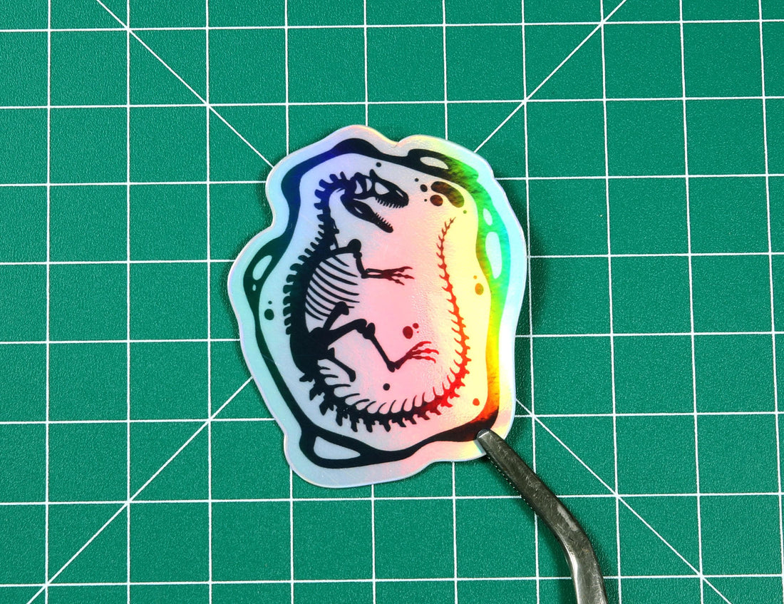 Holo Allosaurus Skeleton Vinyl Sticker
