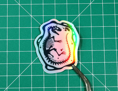 Holo Allosaurus Skeleton Vinyl Sticker